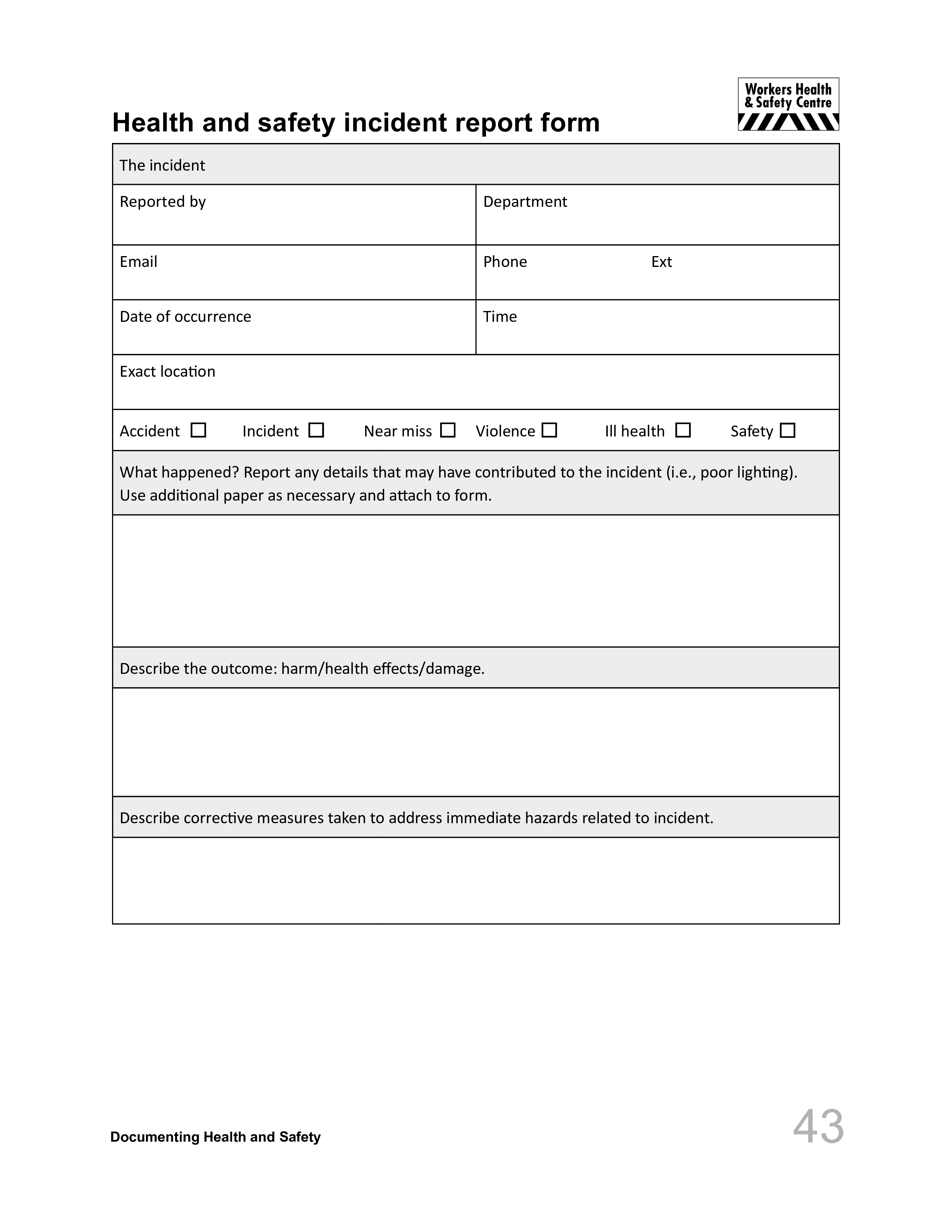 Health and Safety Report  Templates at allbusinesstemplates.com Throughout Health And Safety Incident Report Form Template