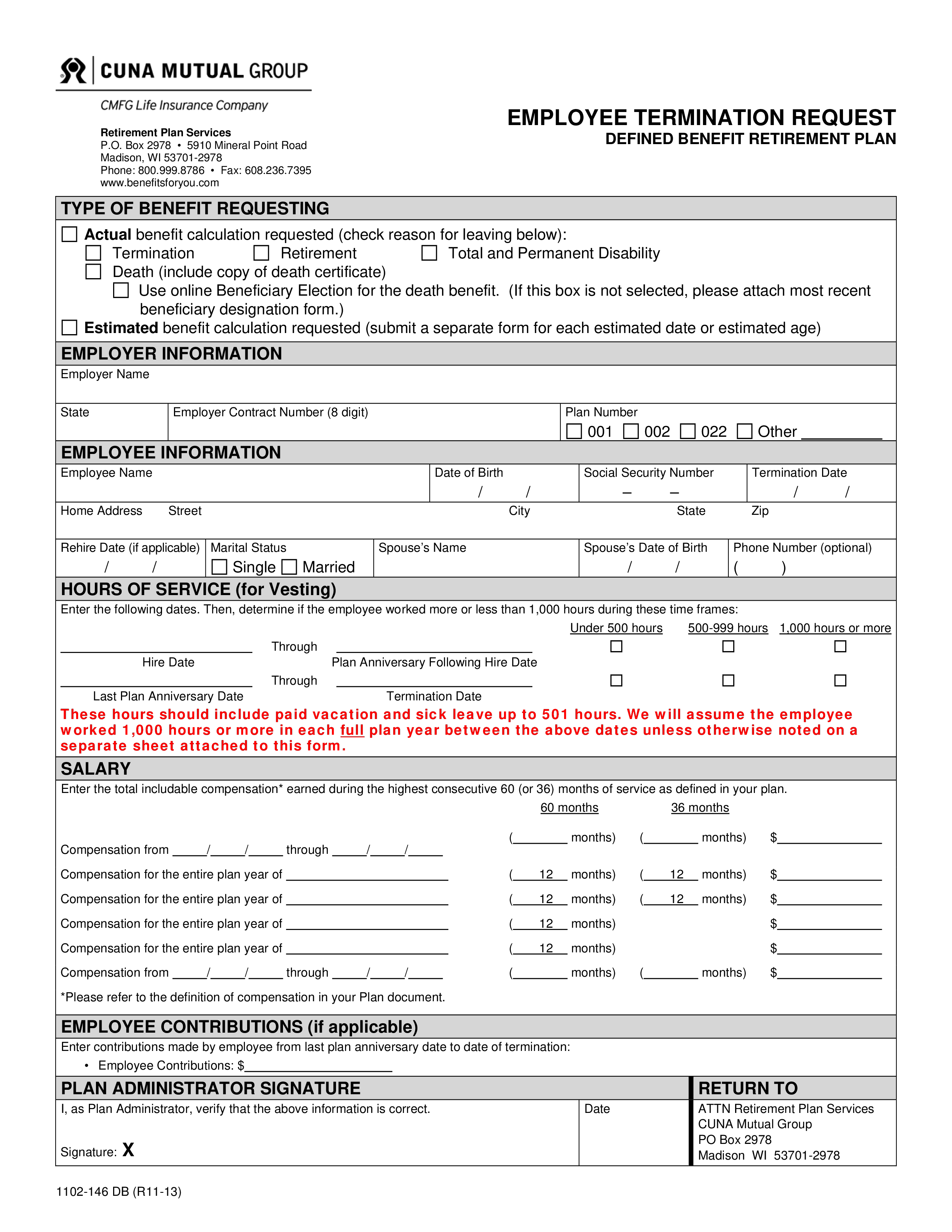 Sample Employee Termination Request Form main image