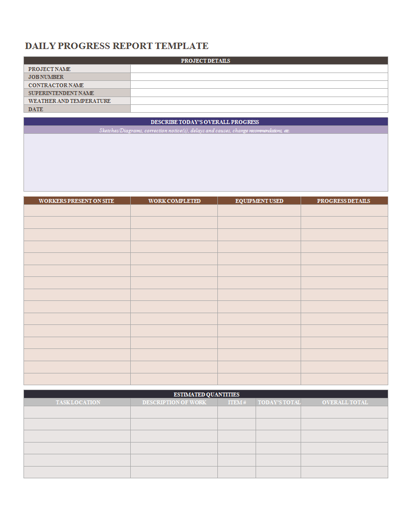 Status Report Template Excel Spreadsheet main image