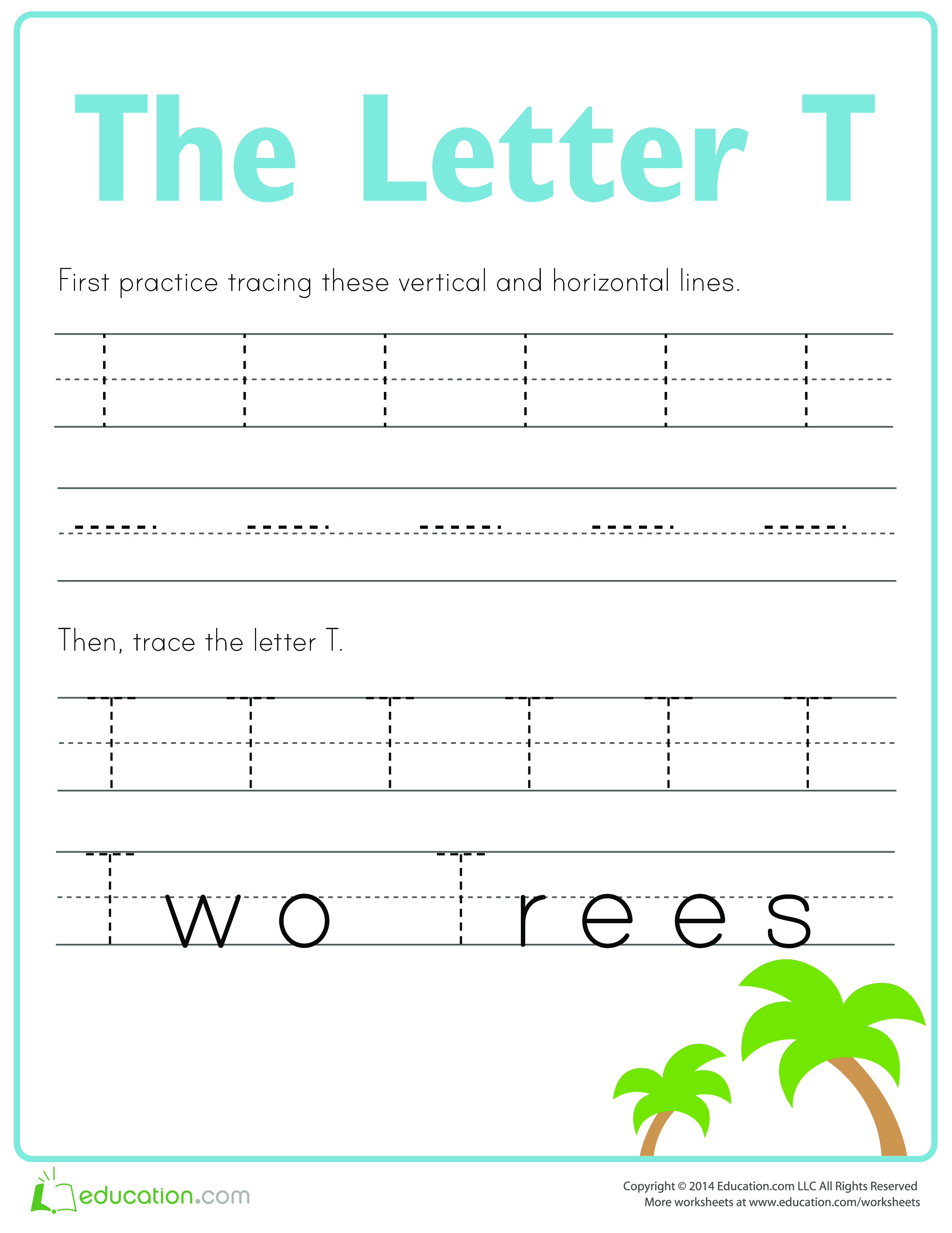 learn to write letter t template