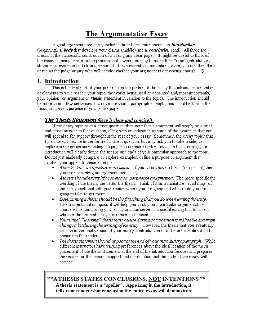 Argumentative Essay template main image