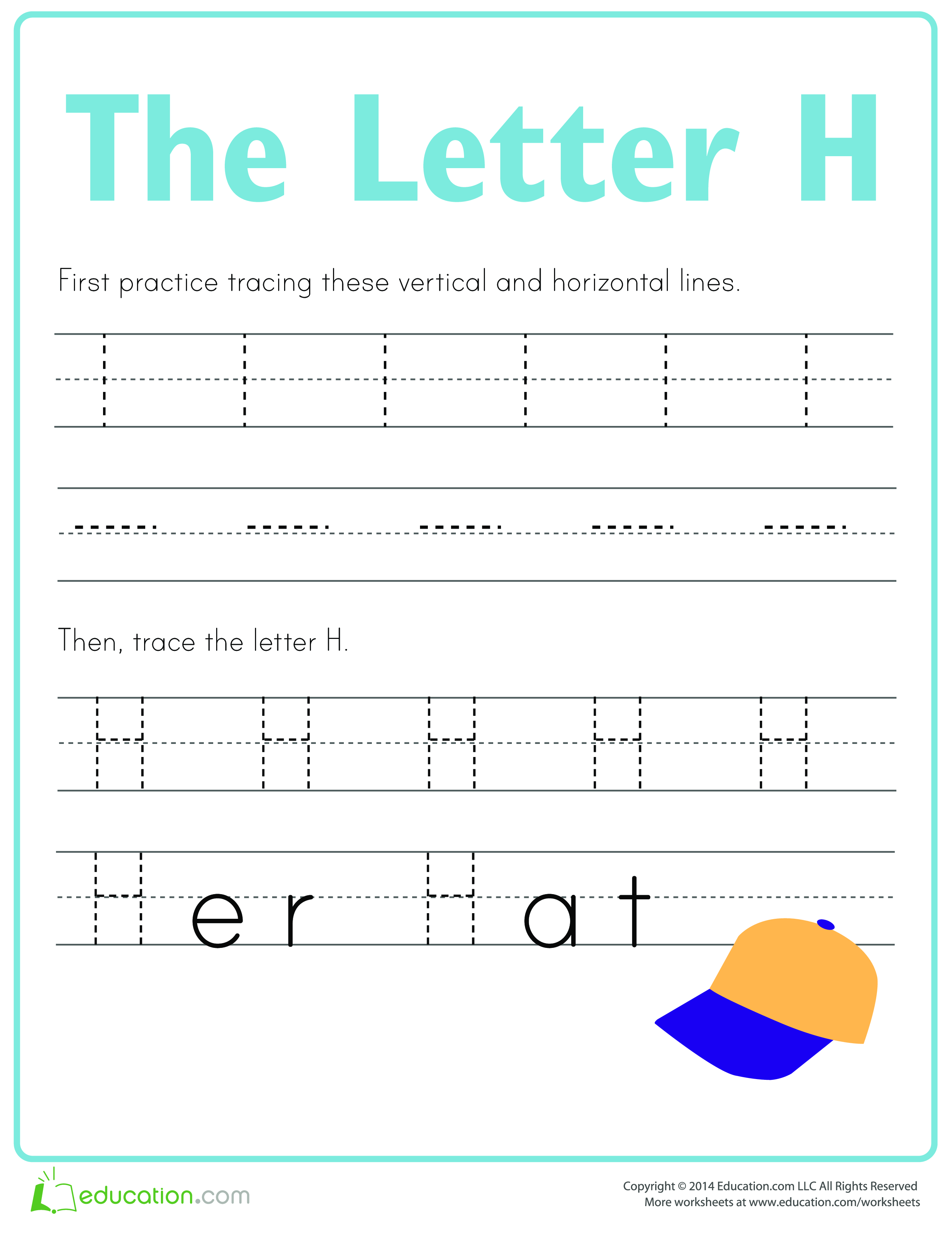 learn to write letter h modèles