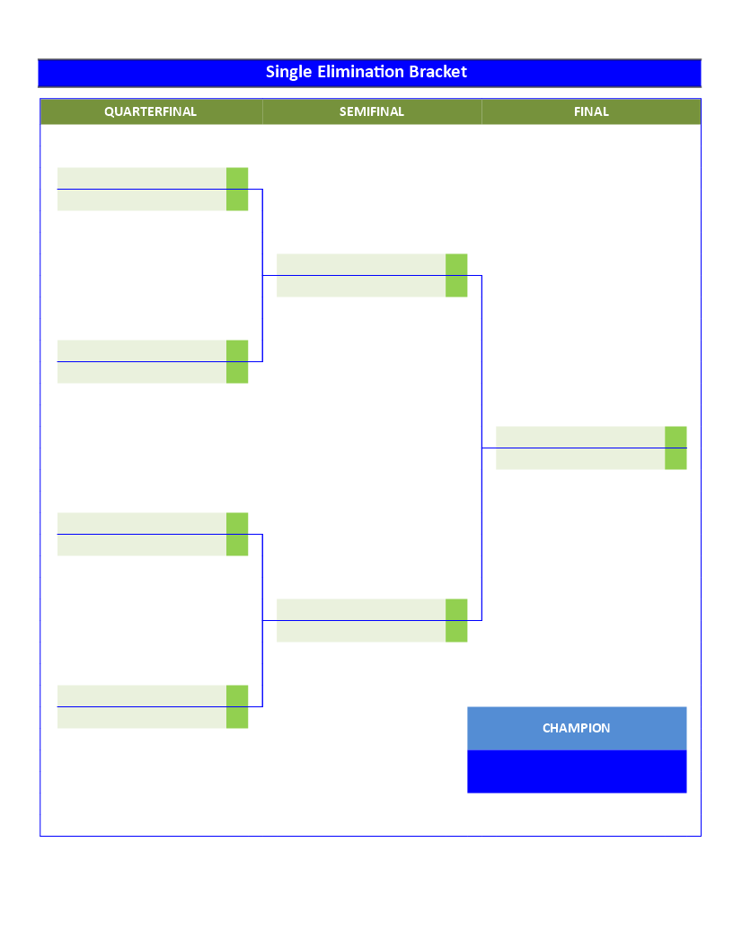 Single elimination Tournament Bracket 3 rounds main image