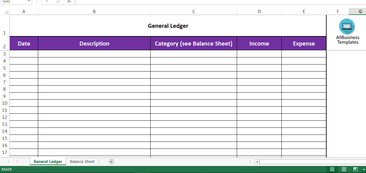 Accounts Ledger Template Excel from www.allbusinesstemplates.com