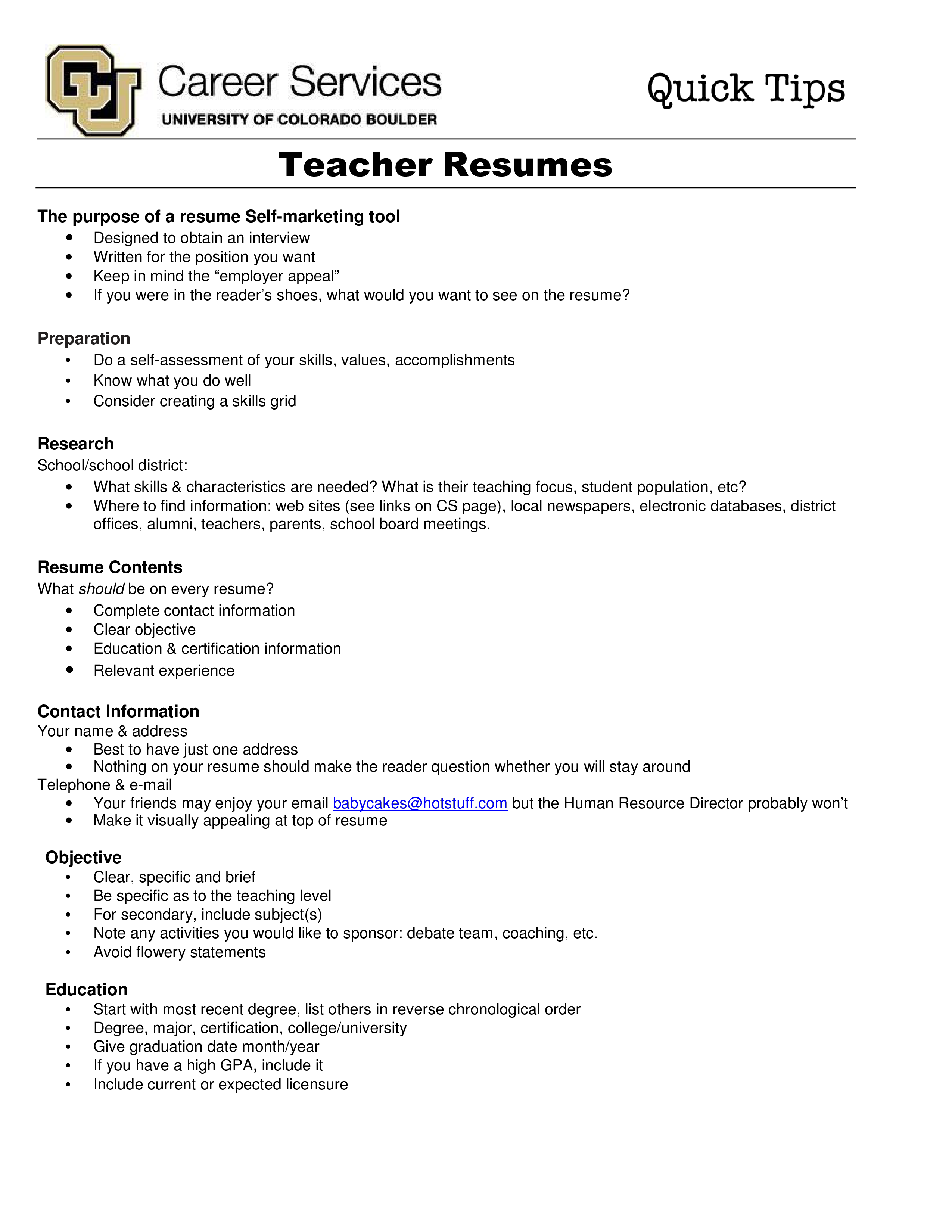 Resume Format For Teaching Job 模板