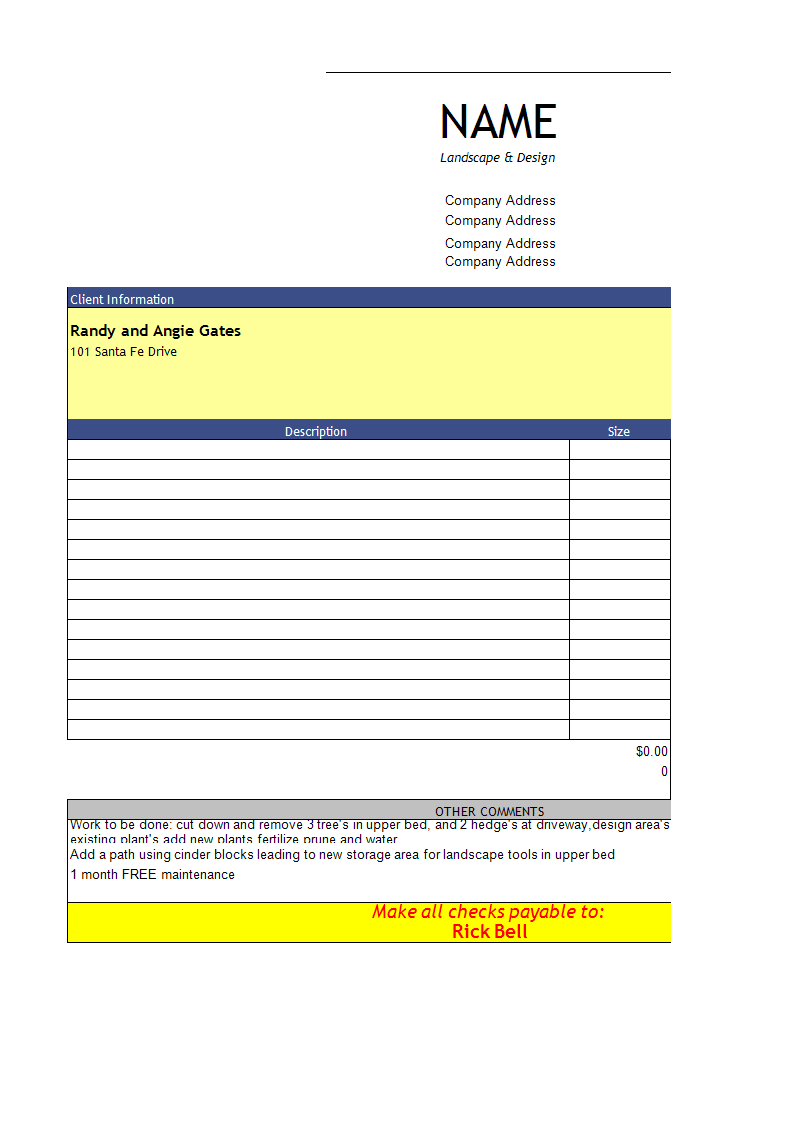 quote template sheet in excel template