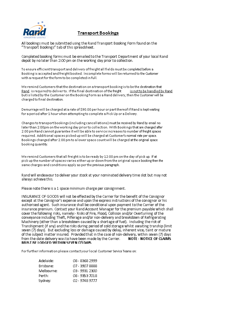 delivery booking order in excel format voorbeeld afbeelding 