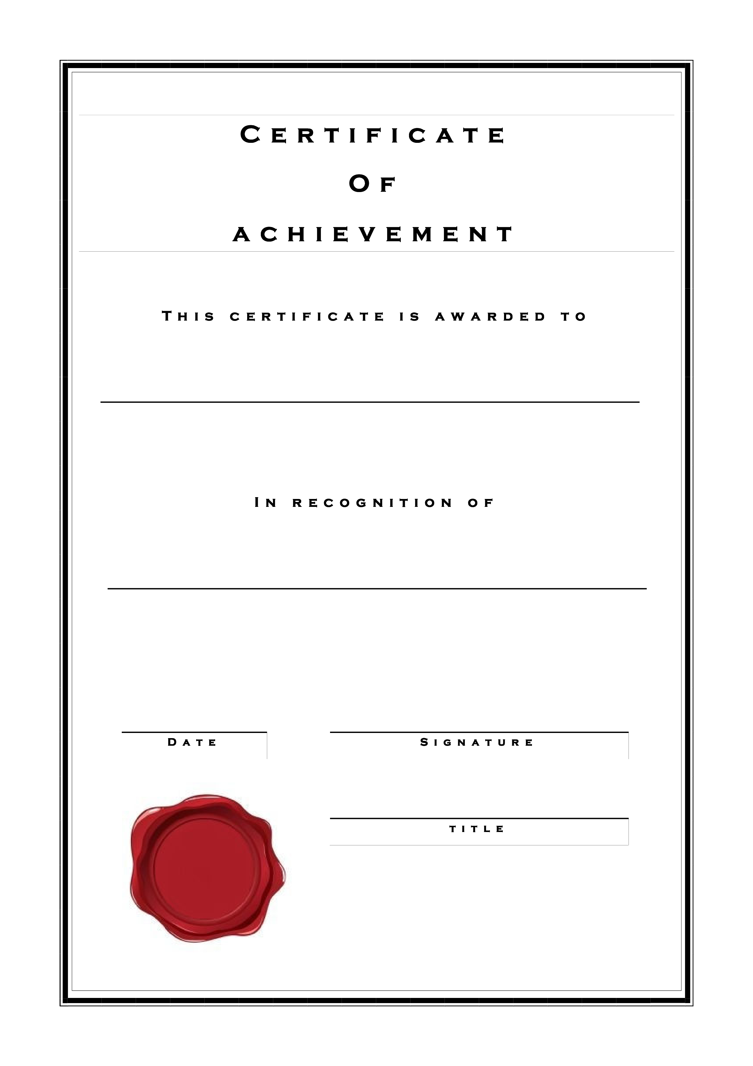 certificate of achievement formal style voorbeeld afbeelding 