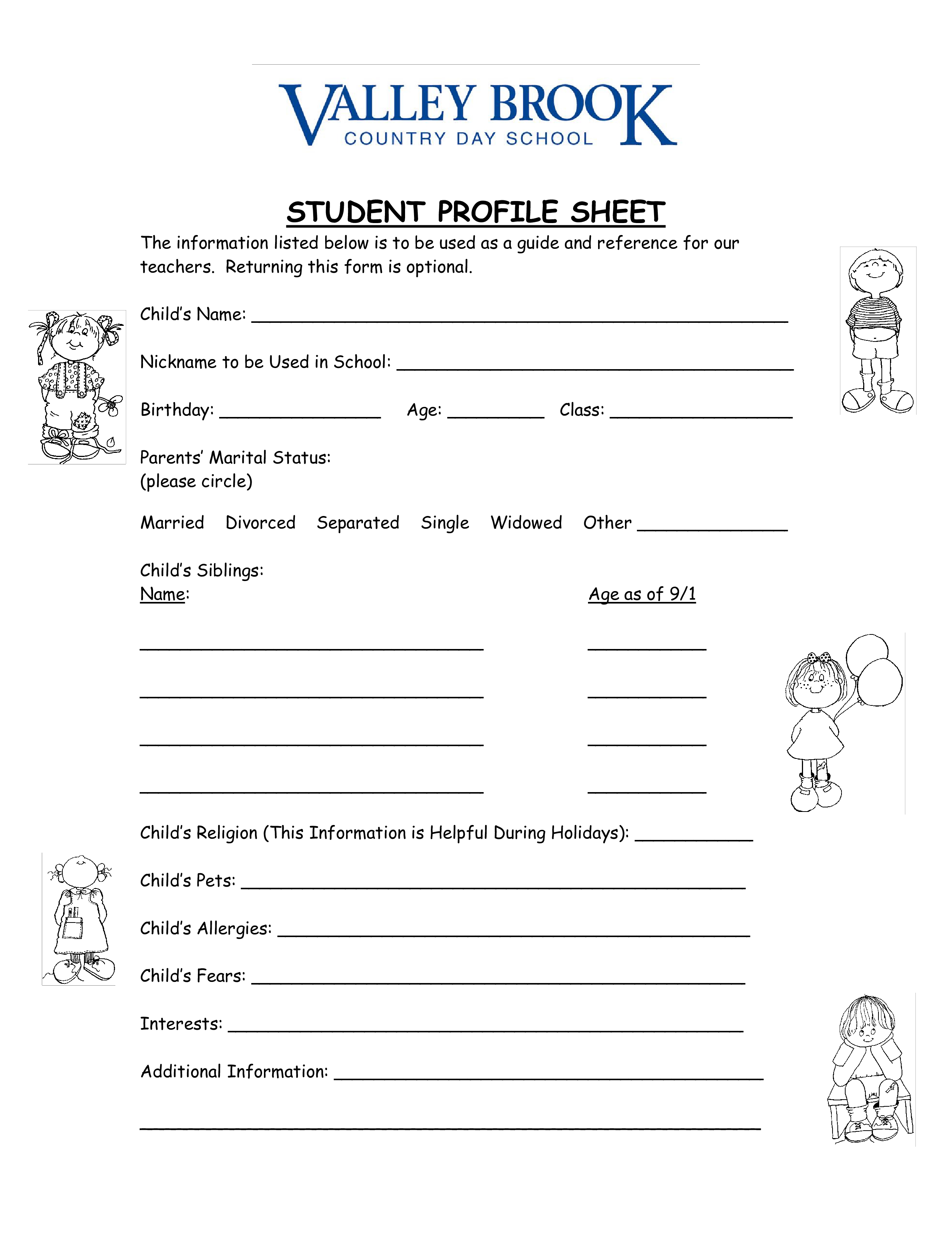 Student Profile Template