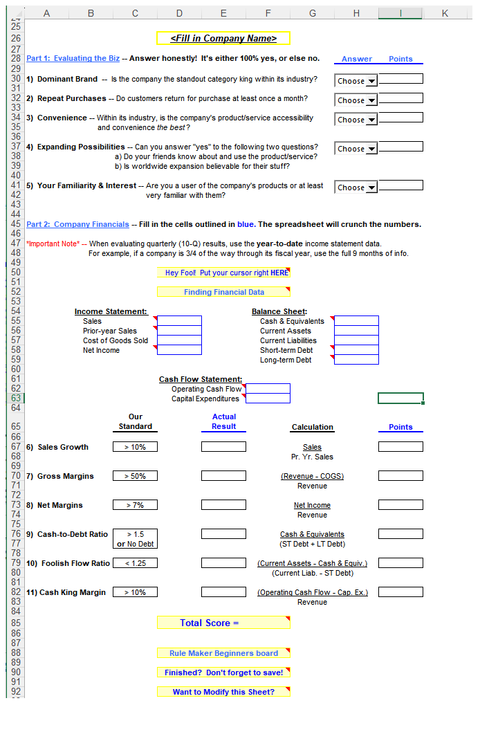 Easy Financial Statement Excel 模板