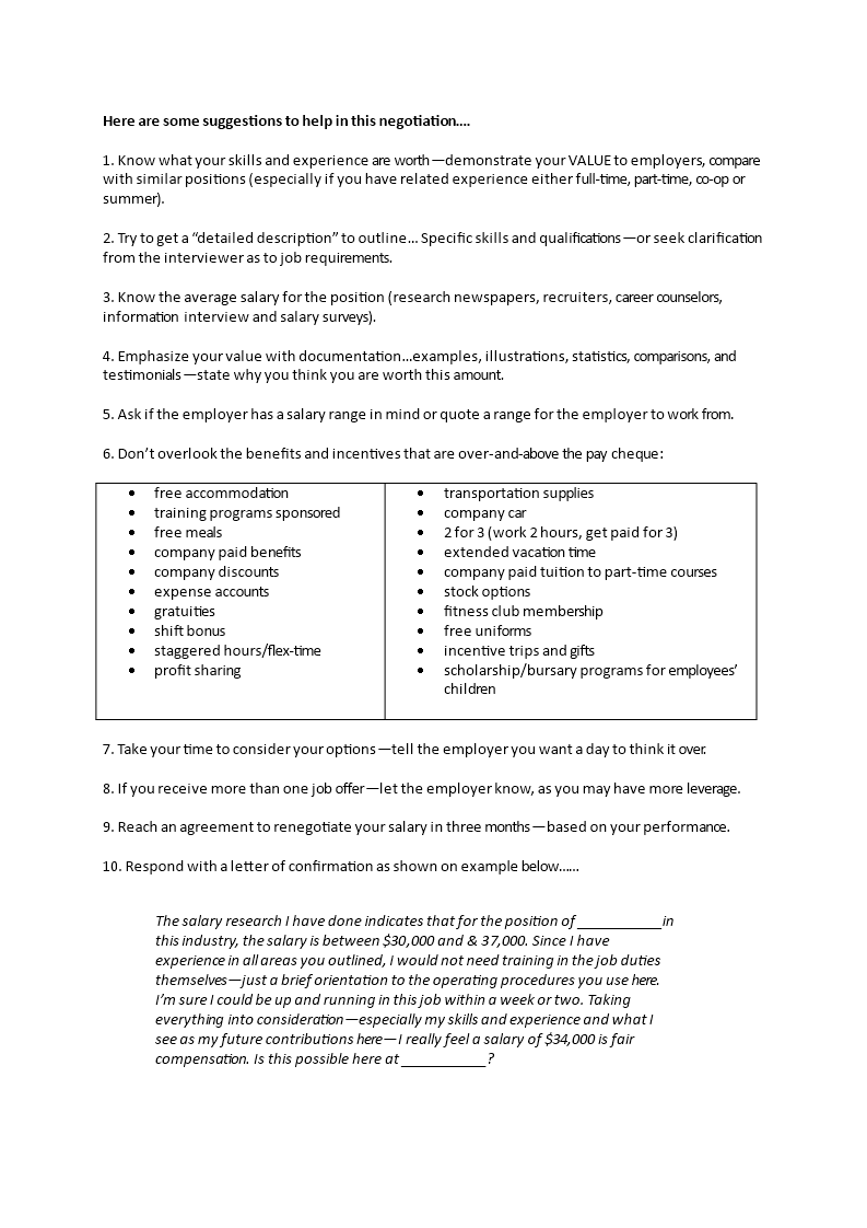 salary negotiation letter template