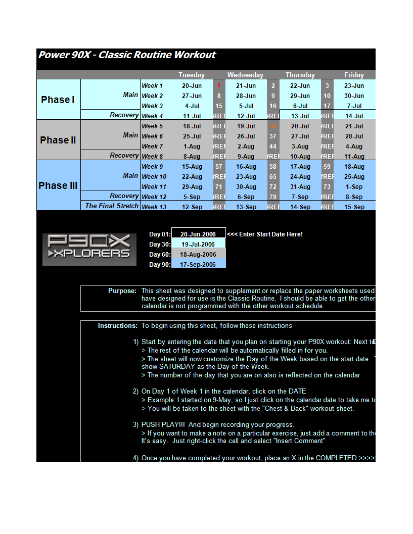 excel workout calendar sample plantilla imagen principal