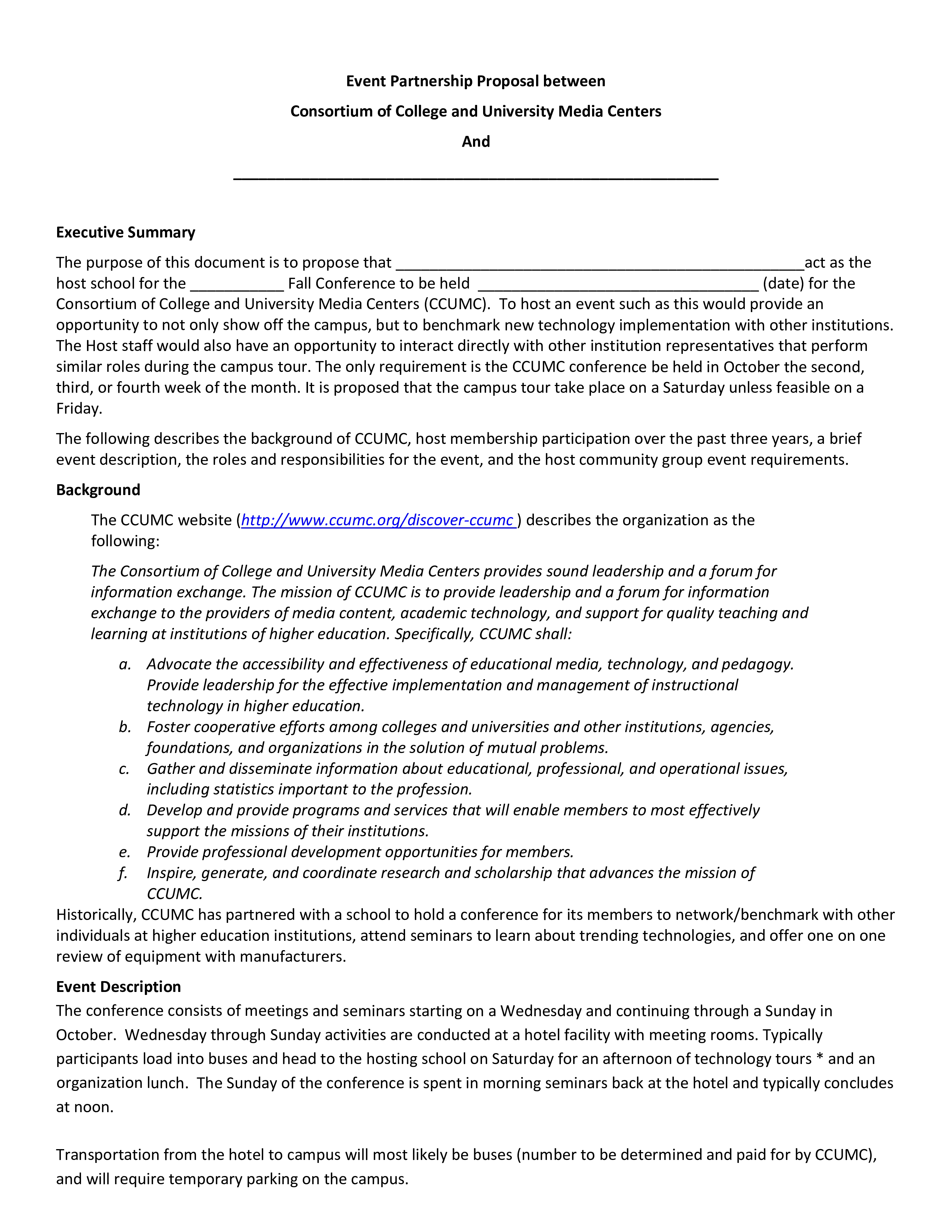 Kostenloses Event Proposal In Technology Proposal Template