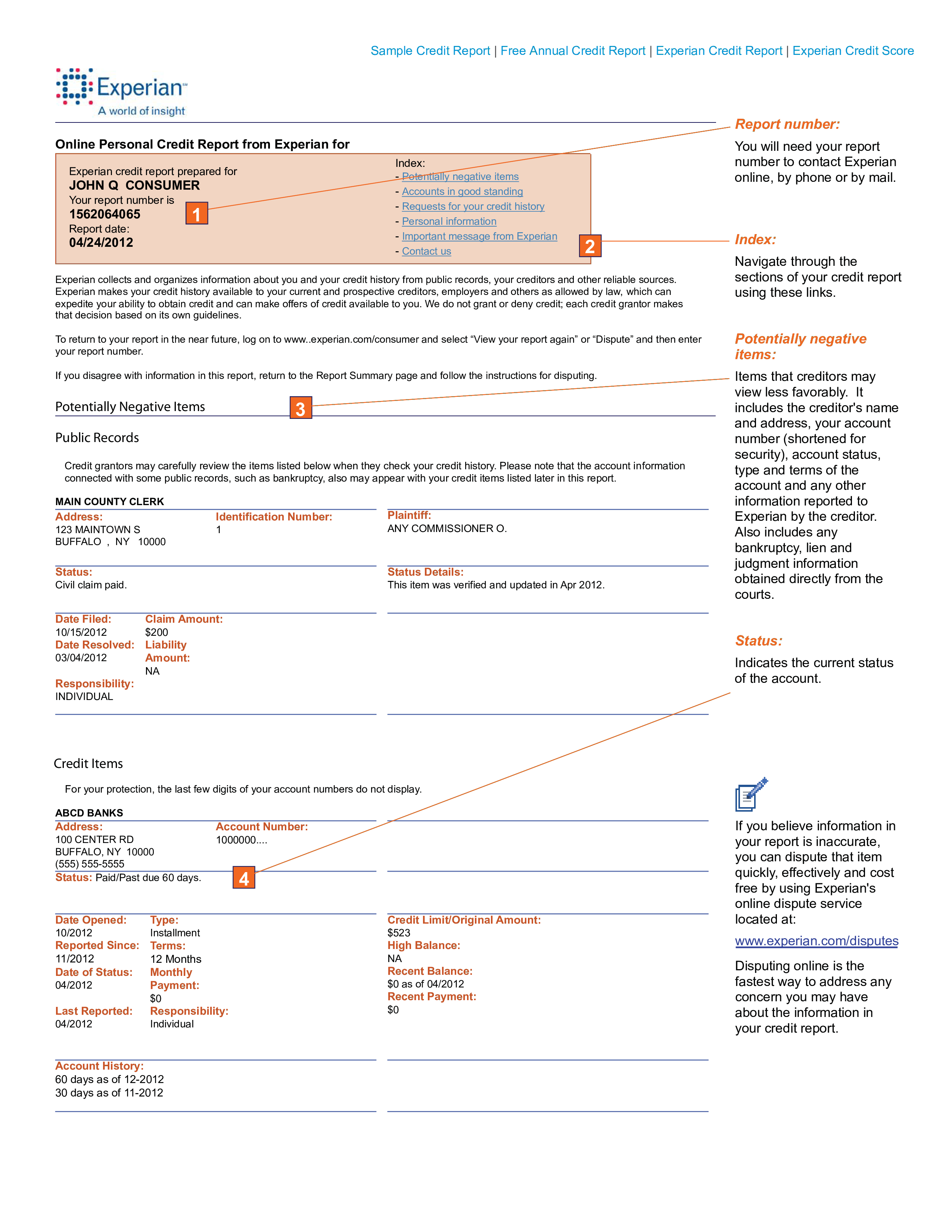 fake credit report template voorbeeld afbeelding 