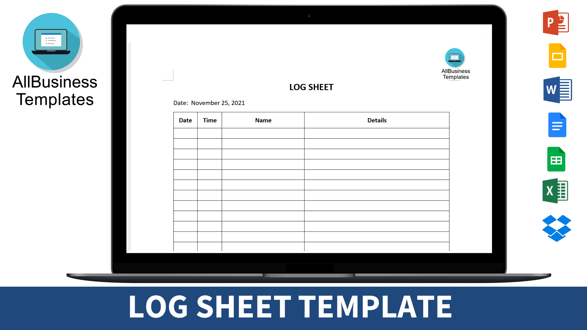 log sheet template