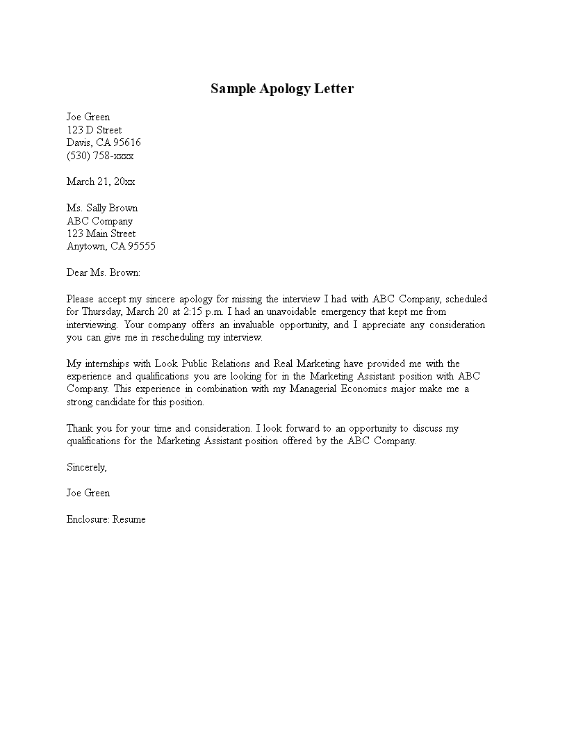 company formal apology letter voorbeeld afbeelding 