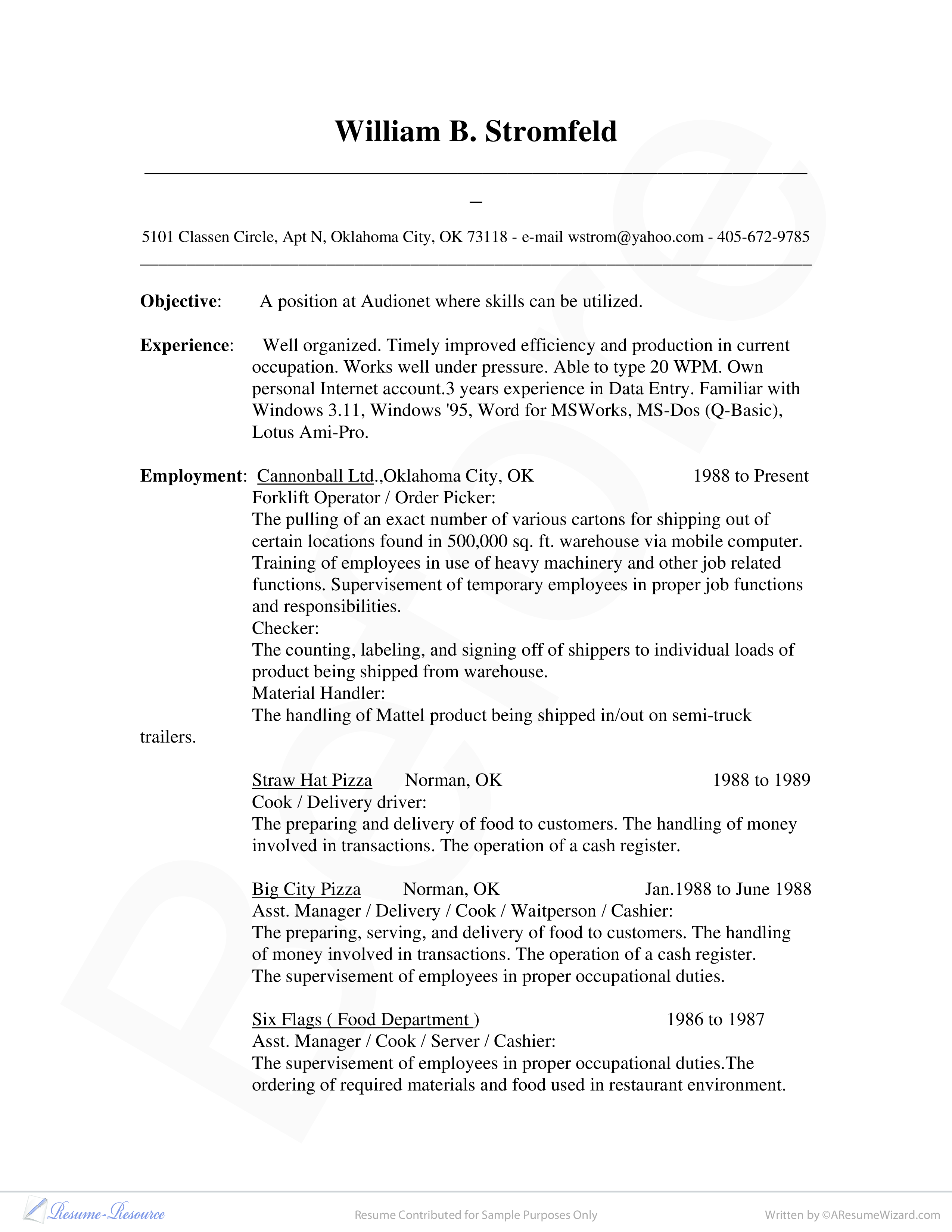 Database Administrator Resume Sample main image