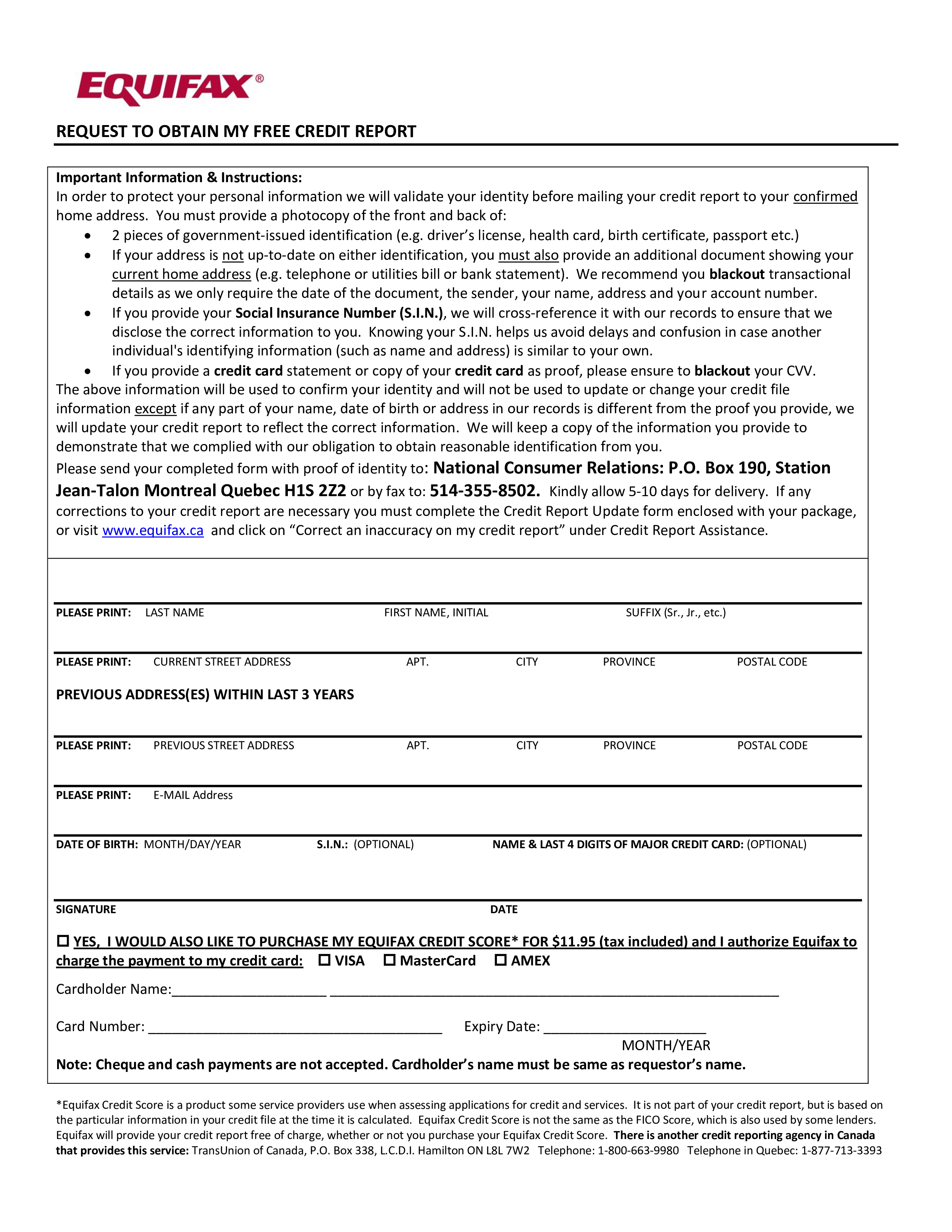 example of credit report modèles