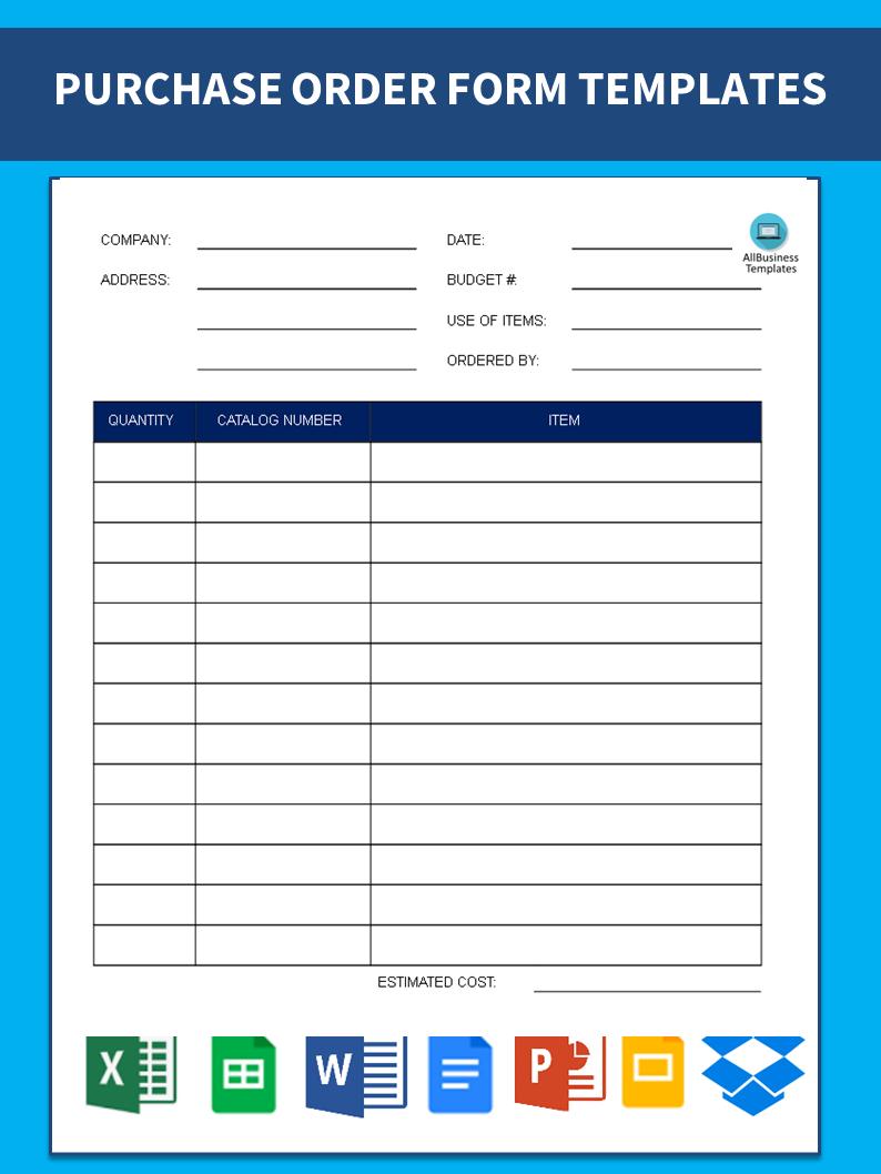 Purchase Order Form Templates At Allbusinesstemplates Com