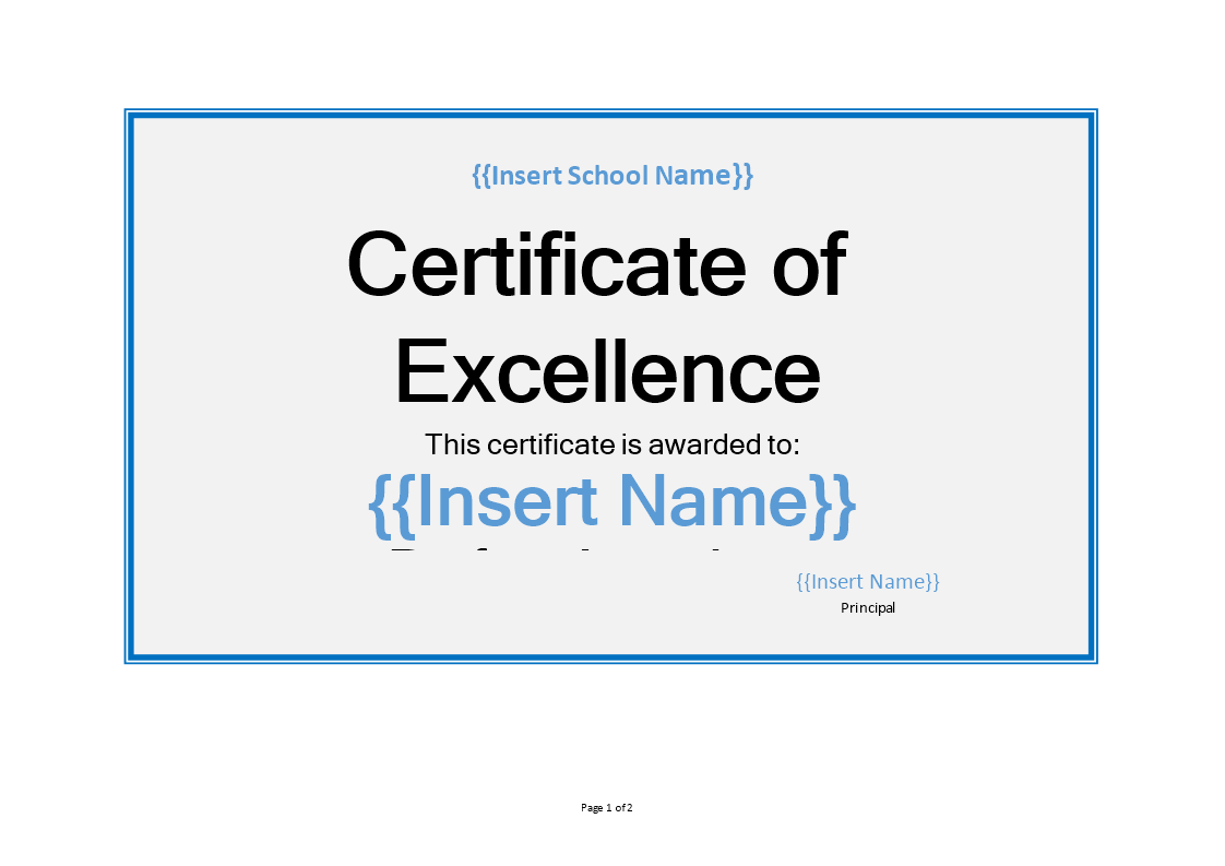 high school certificate template voorbeeld afbeelding 