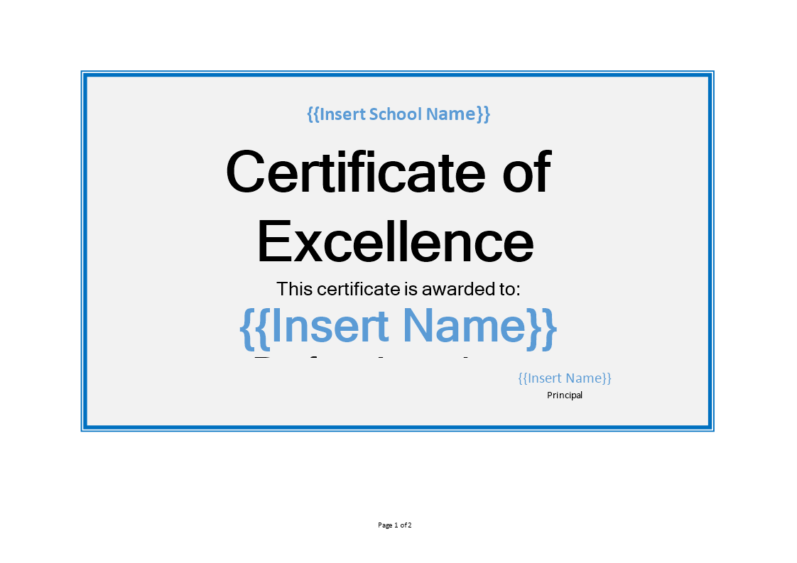 High School Certificate template main image