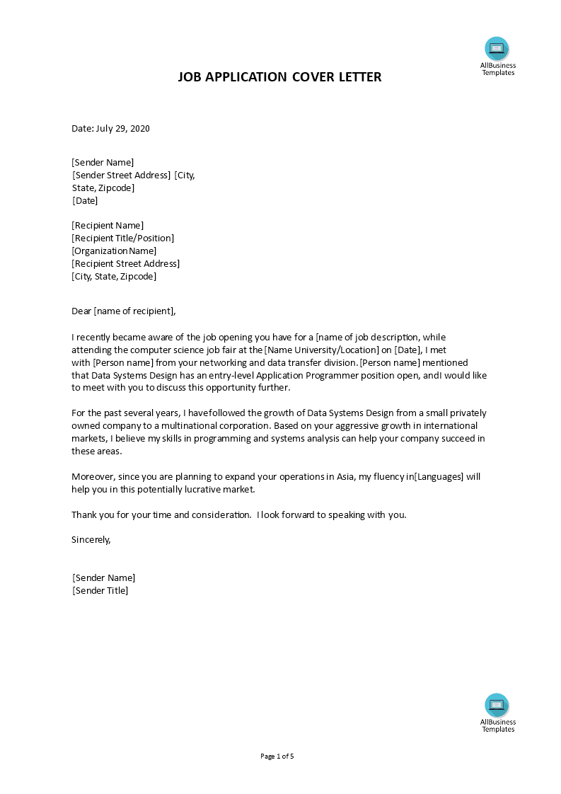 supervisor vacancy cover letter