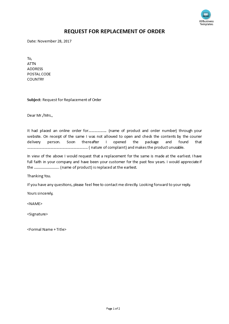 Request Letter Format main image