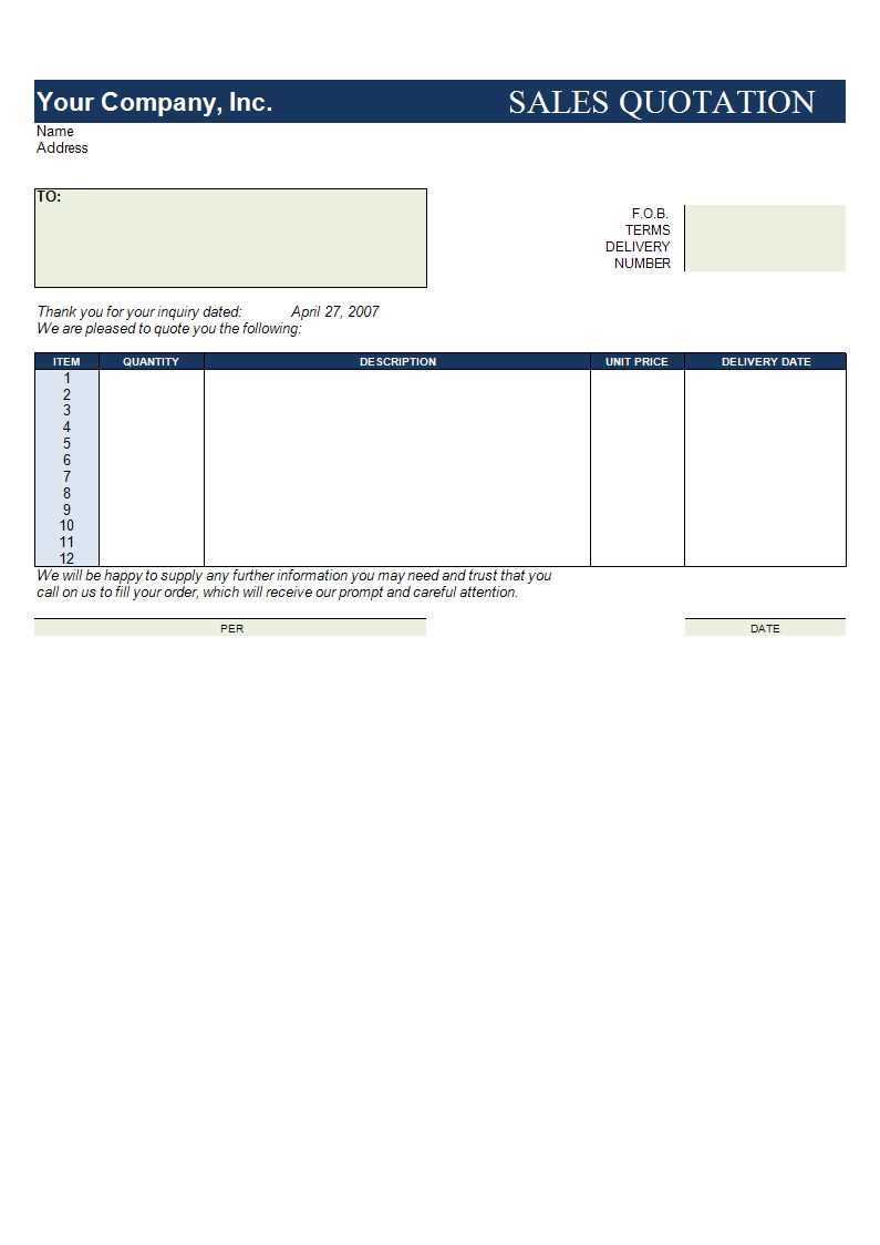 price quote excel template voorbeeld afbeelding 