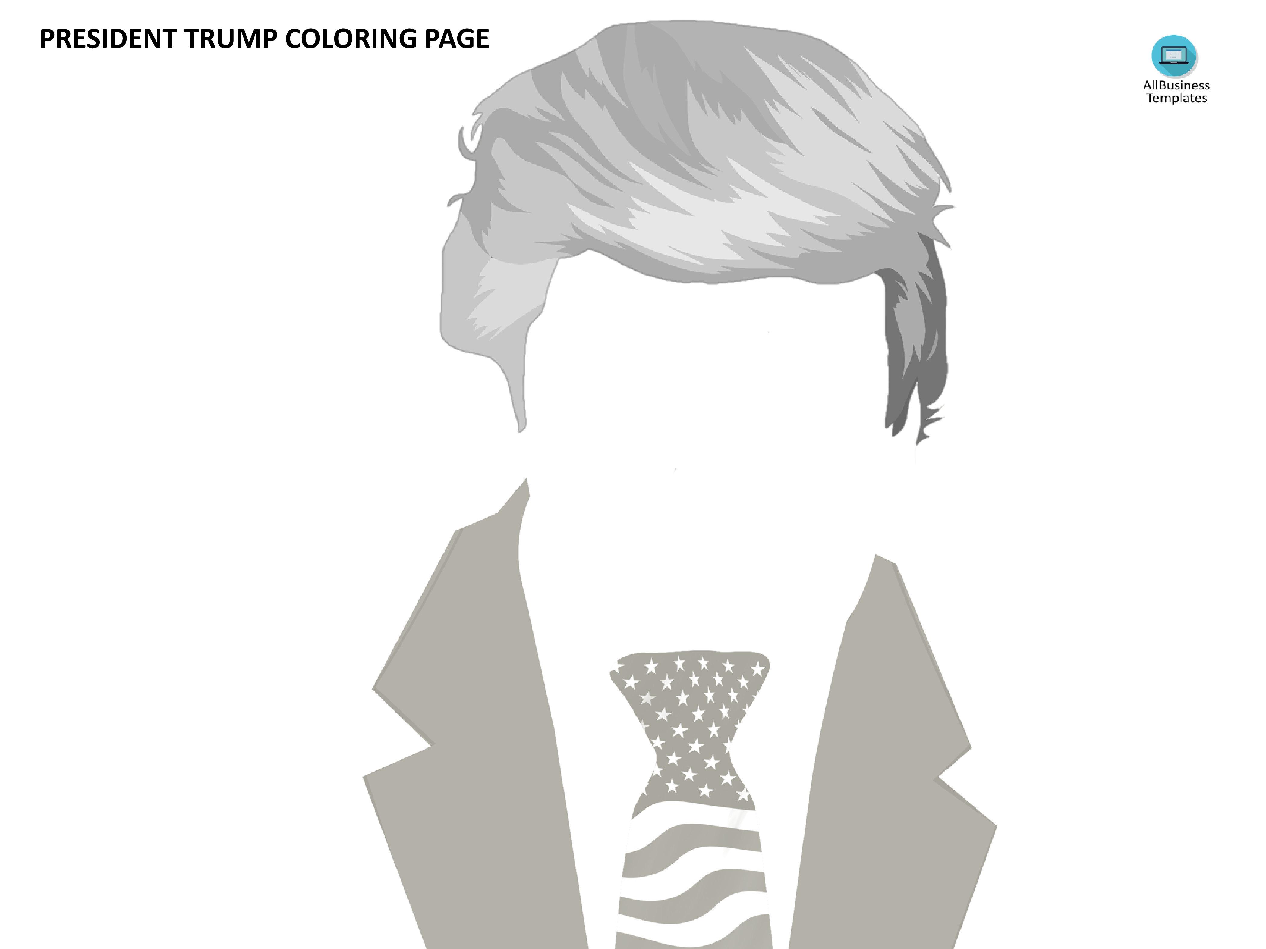 Donald Trump Kleurplaat sjabloon main image