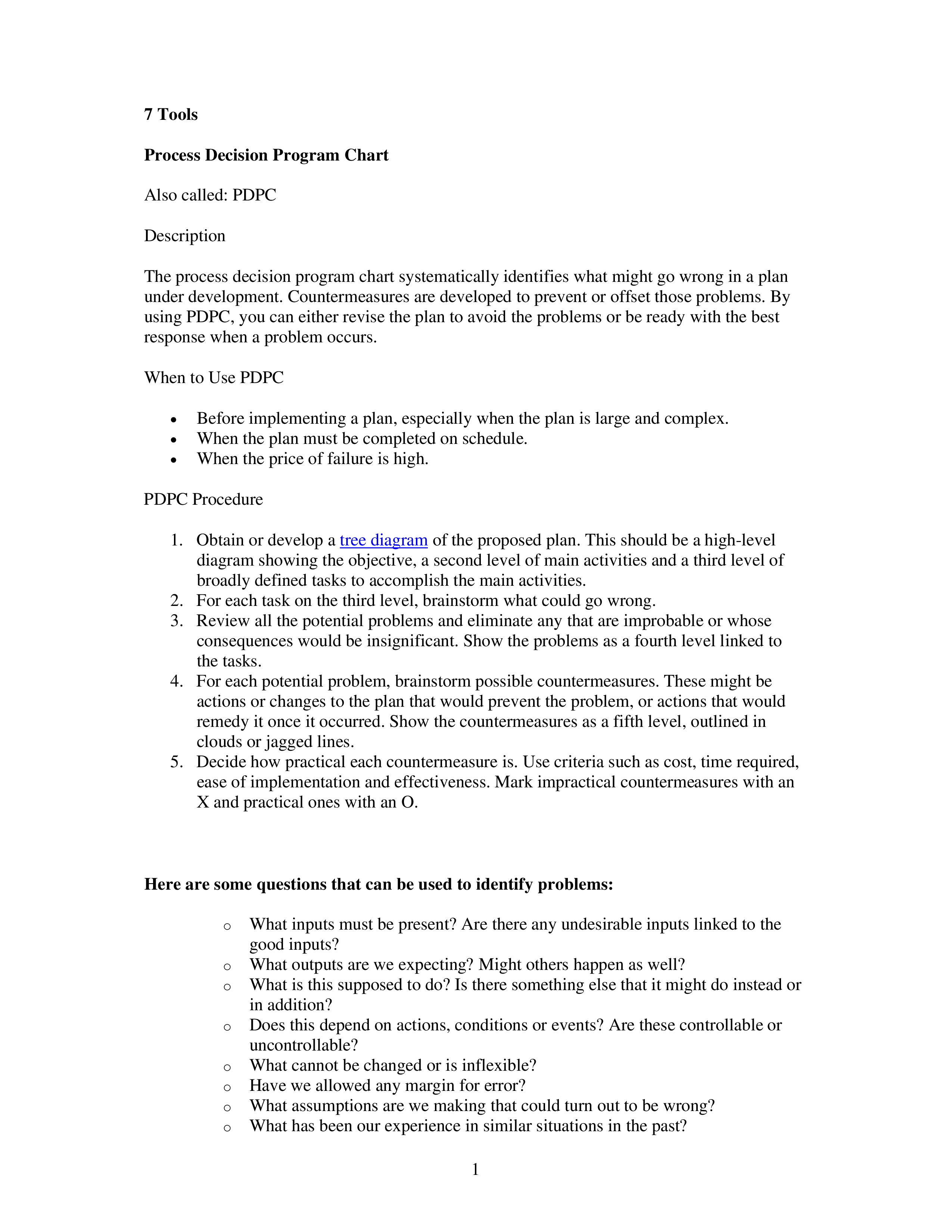 Process Decision Program Chart 模板