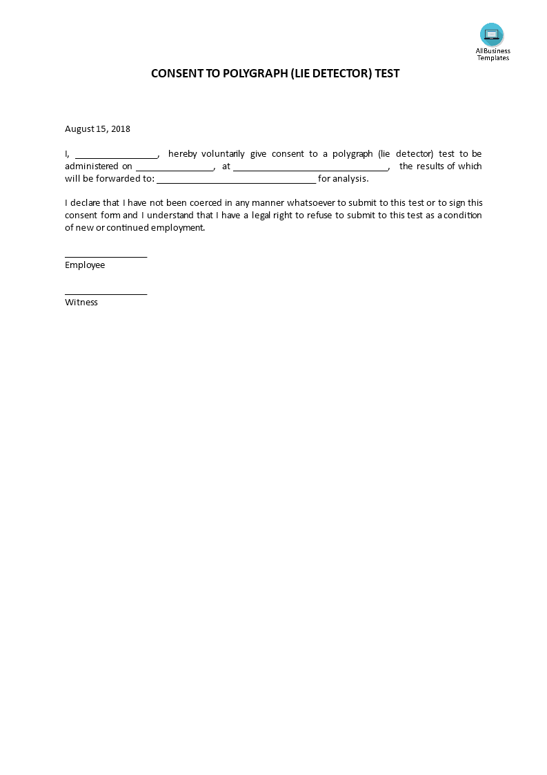 employee consent polygraph testing template
