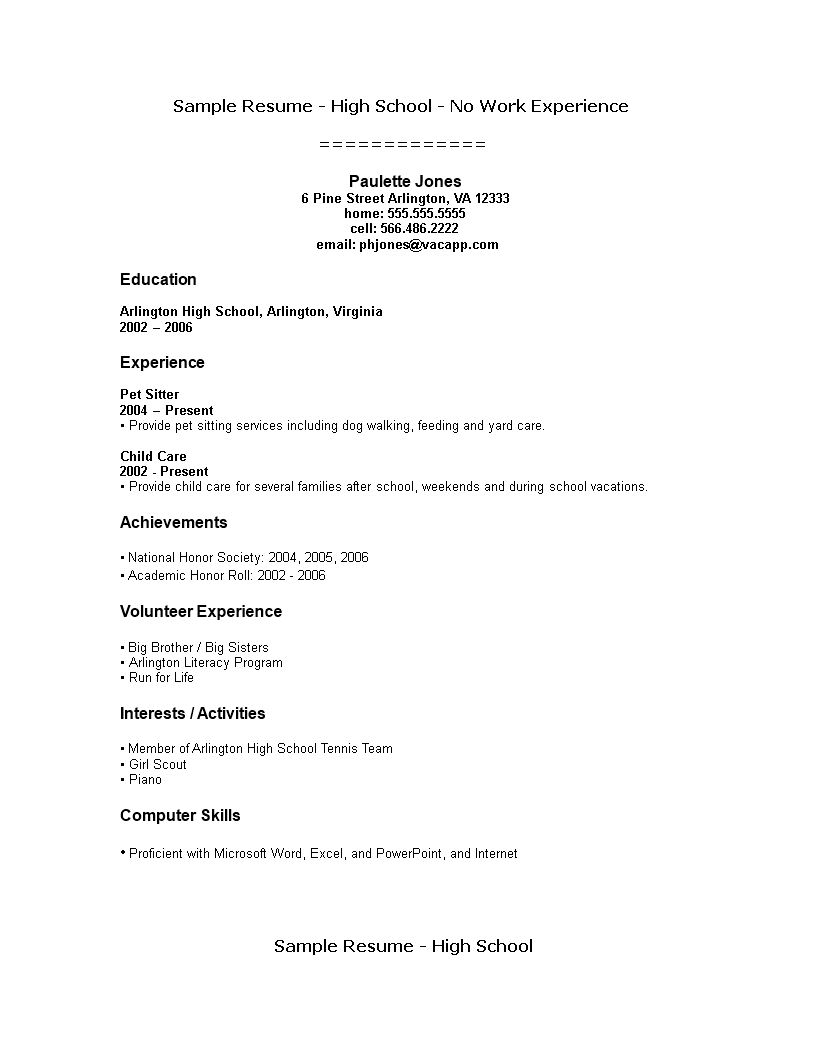 high school teacher job resume modèles