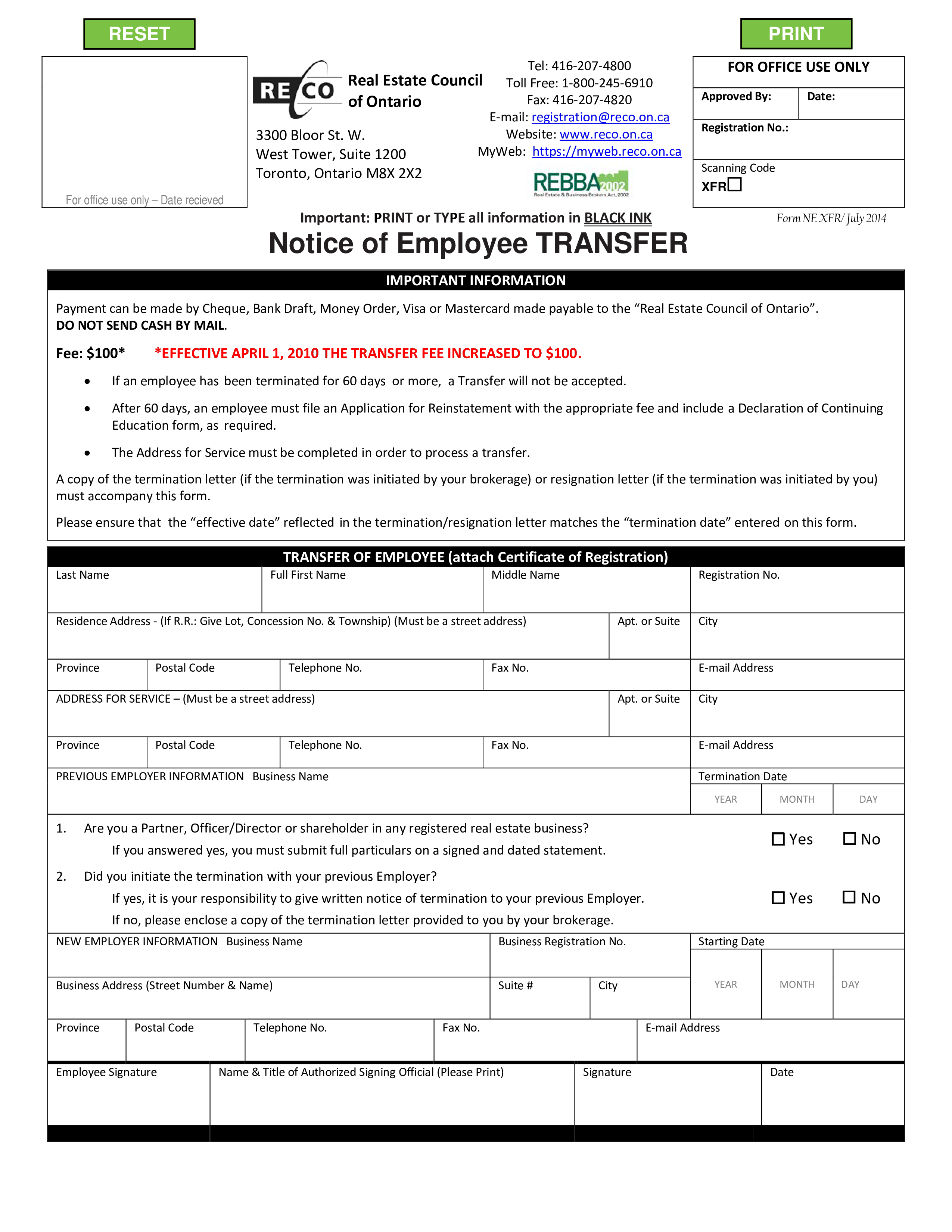 transfer of business letter to employees plantilla imagen principal