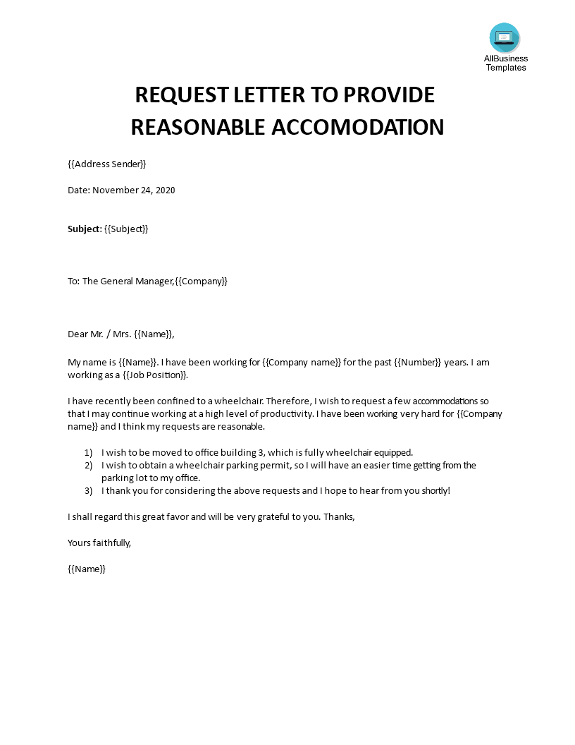 Sample reasonable letter to employer Templates at