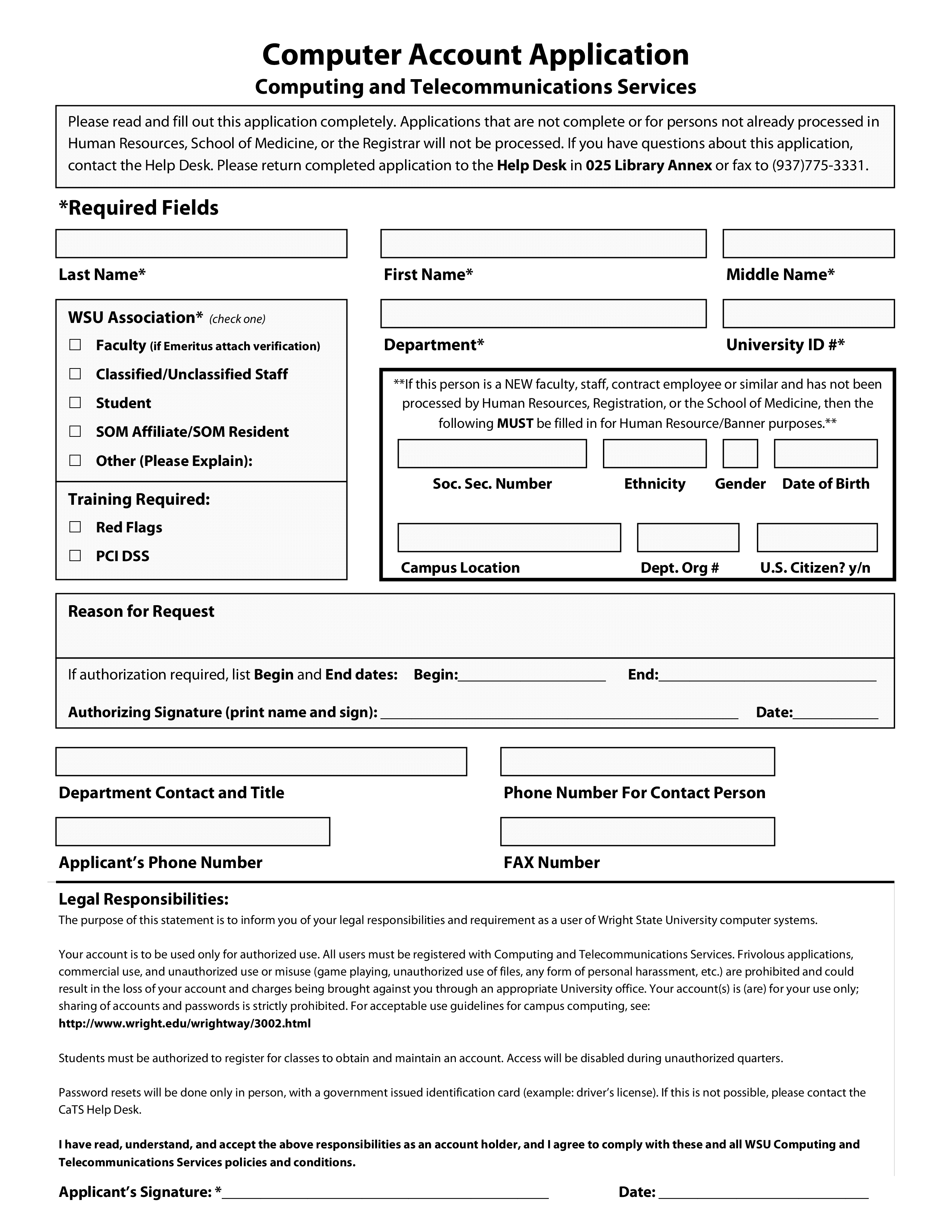 account application form sample Hauptschablonenbild