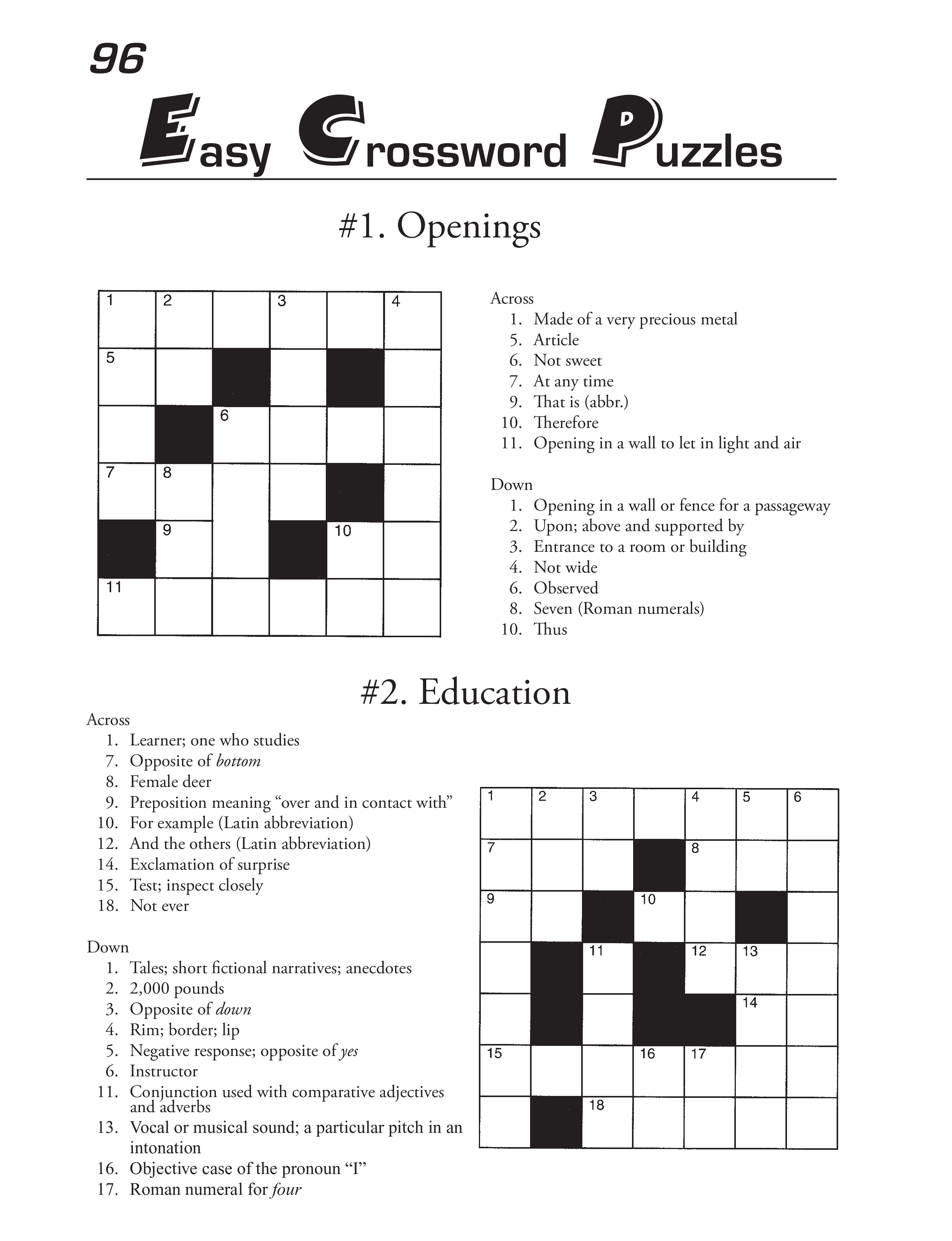 Free Crossword Puzzle Template Printable