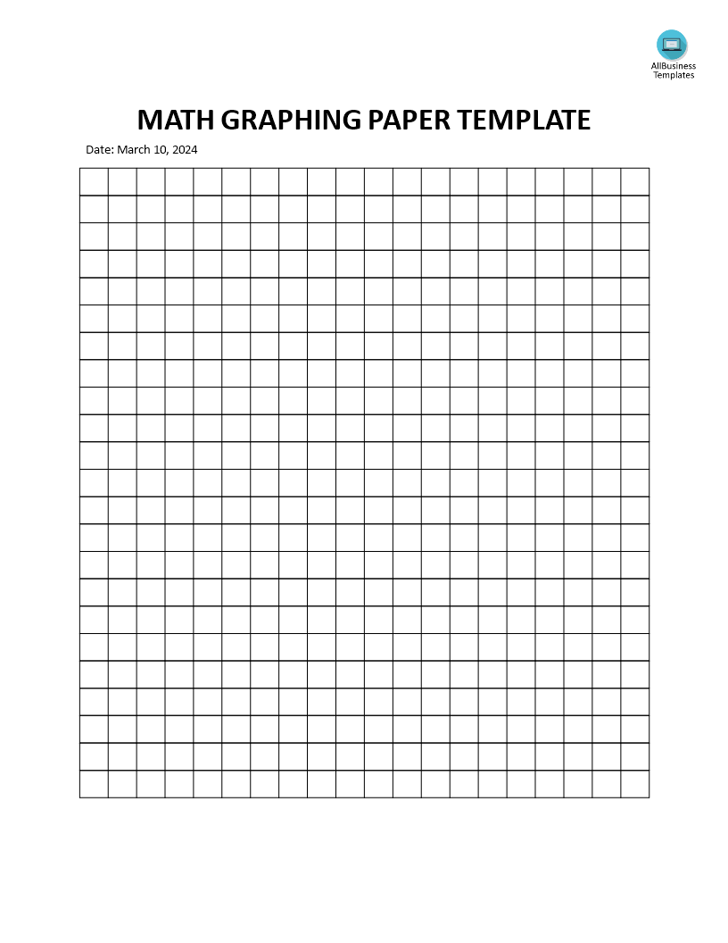 math graphing paper template Hauptschablonenbild