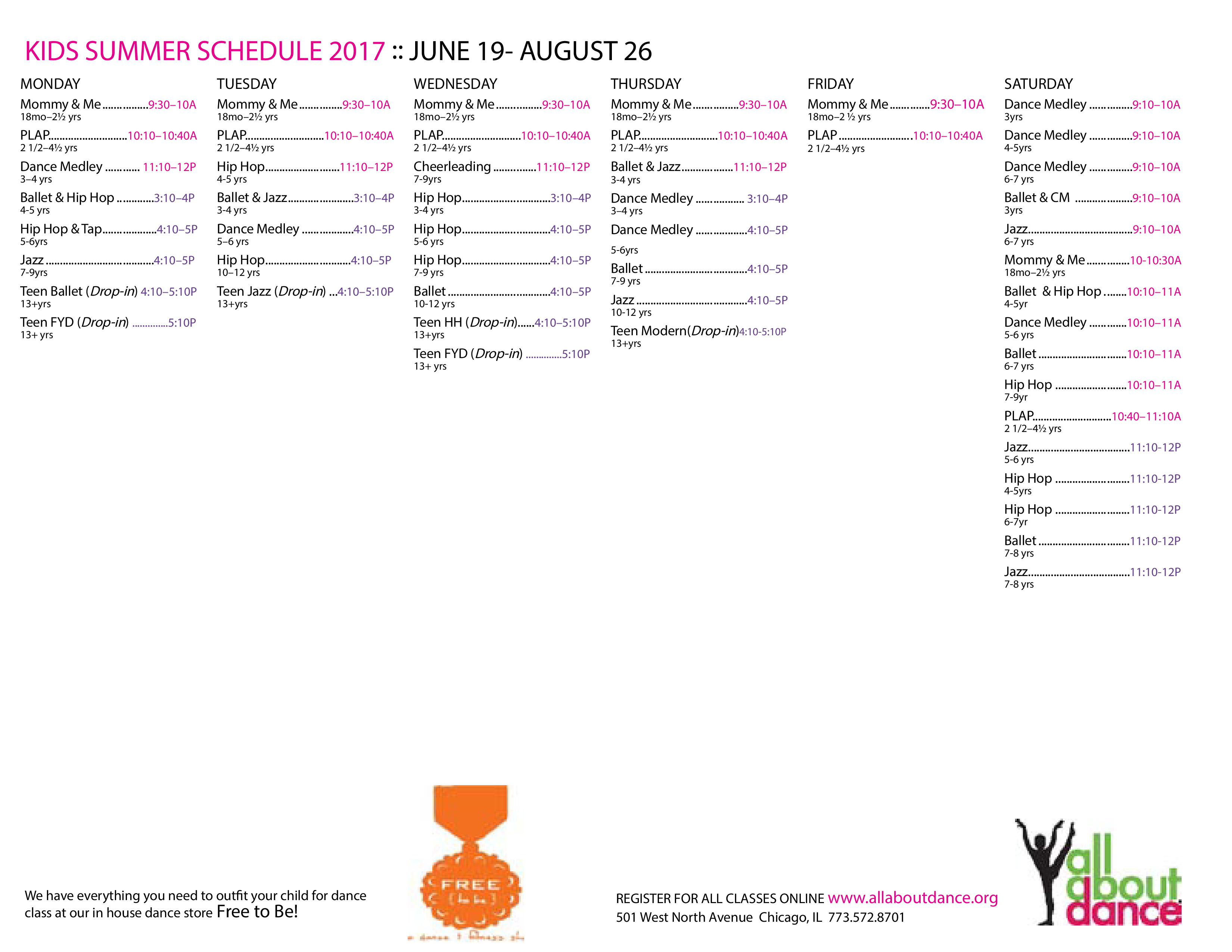 kid’s summer schedule template