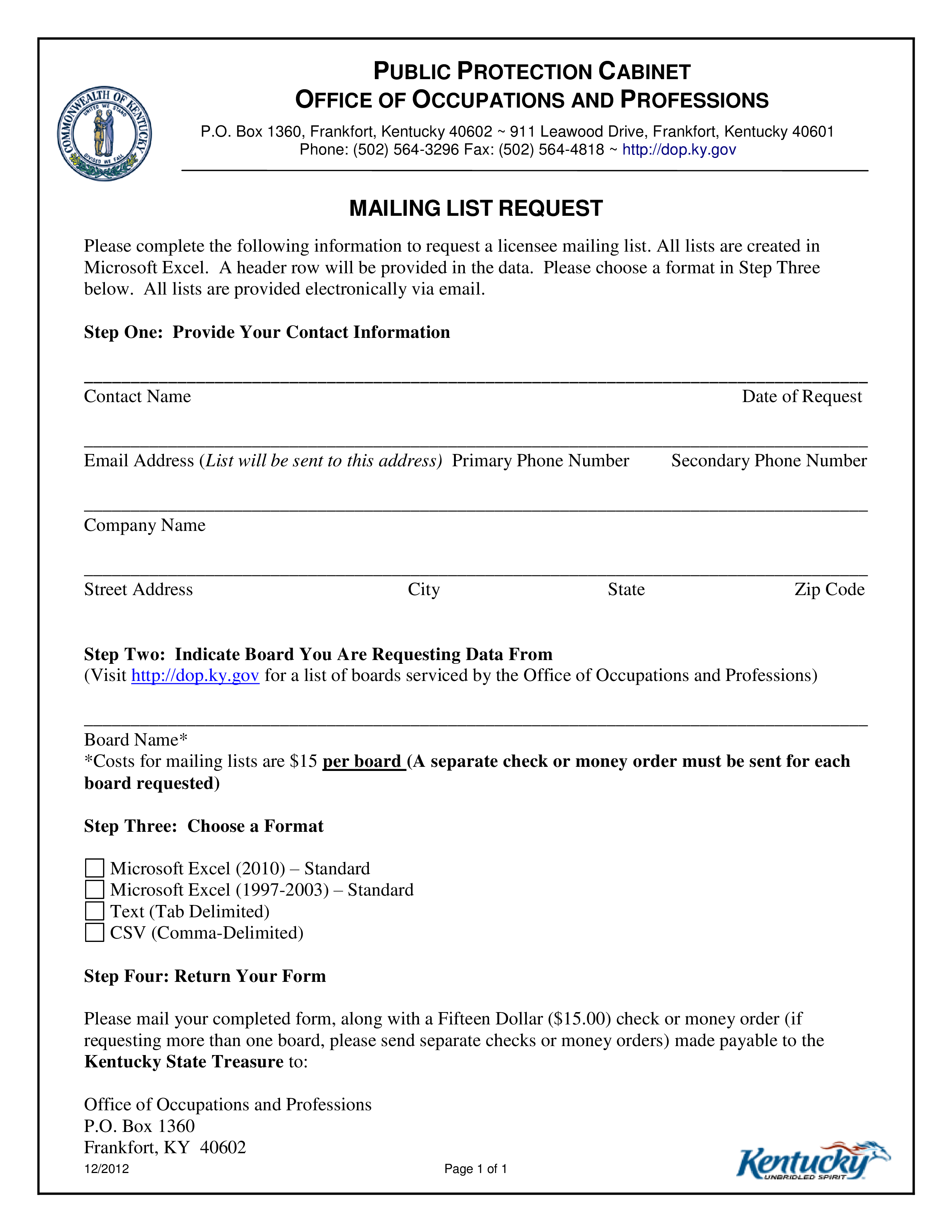 office of occupations and professions - form template for applications modèles