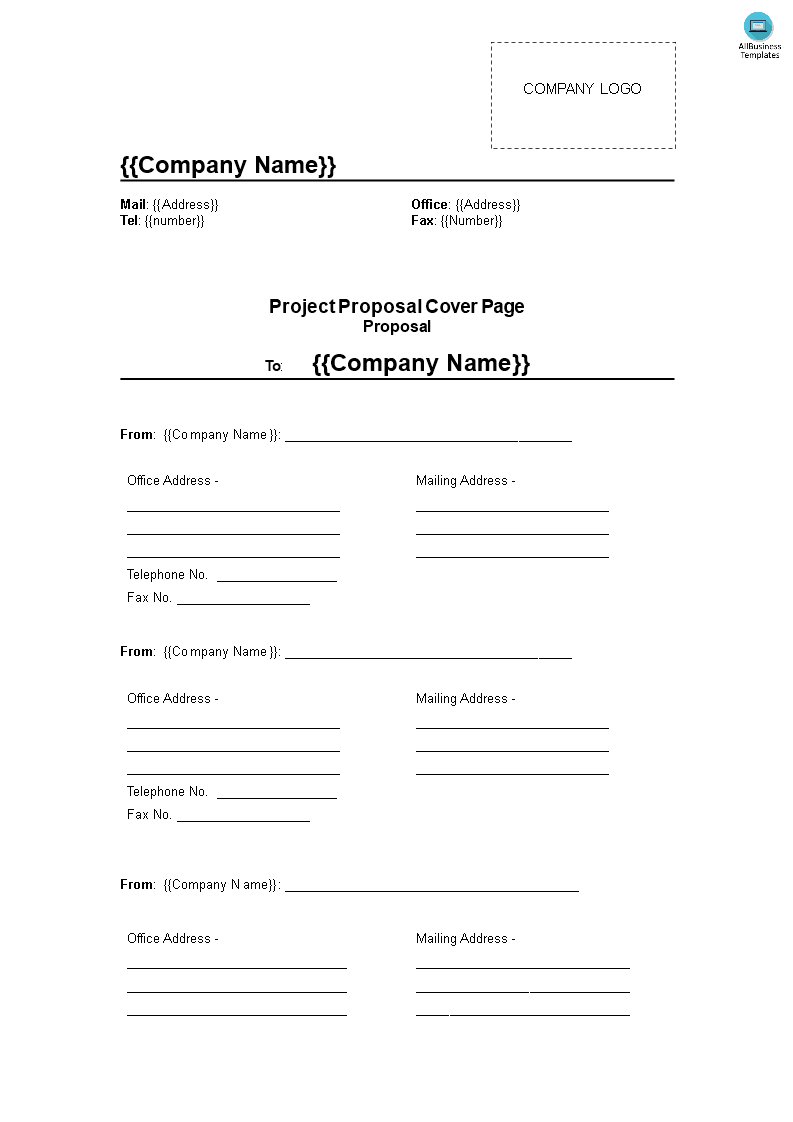 project proposal cover page template