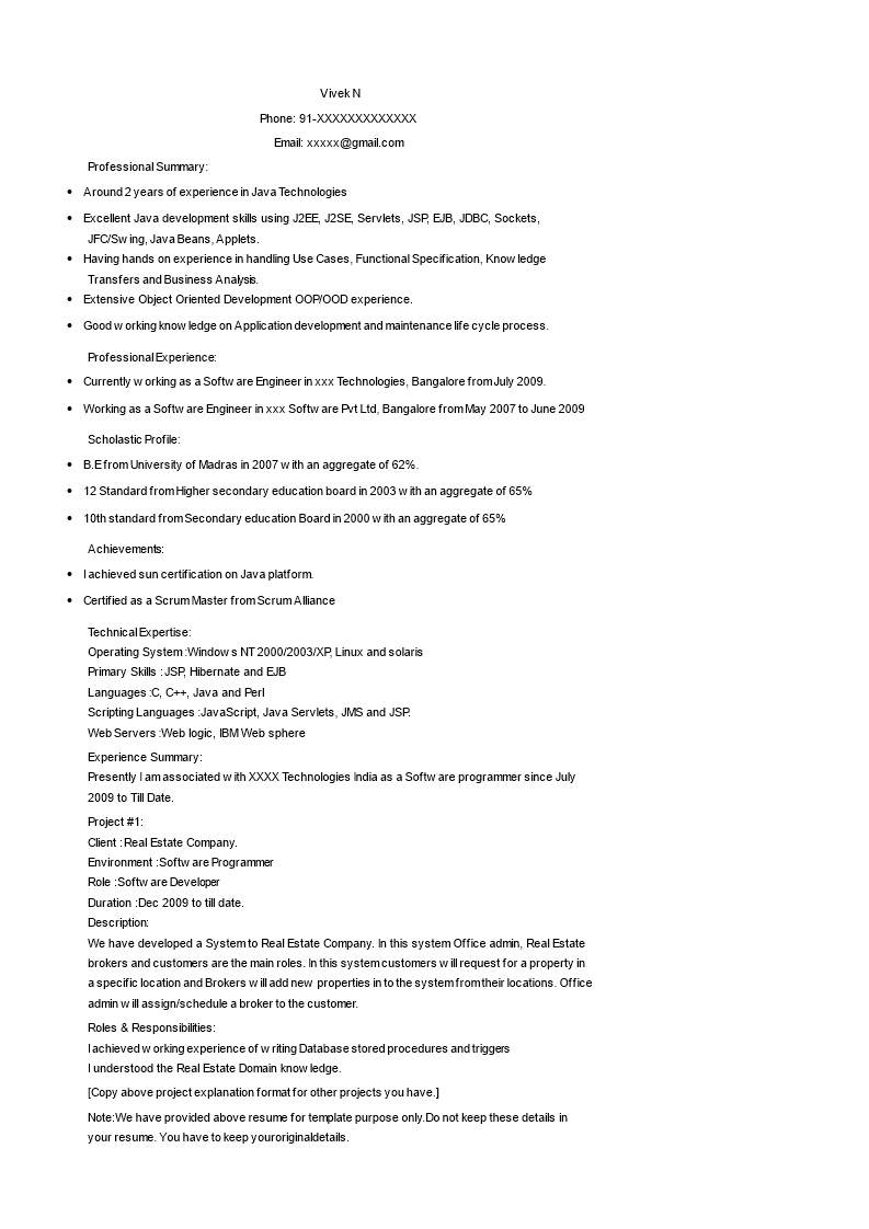 experienced professional resume modèles