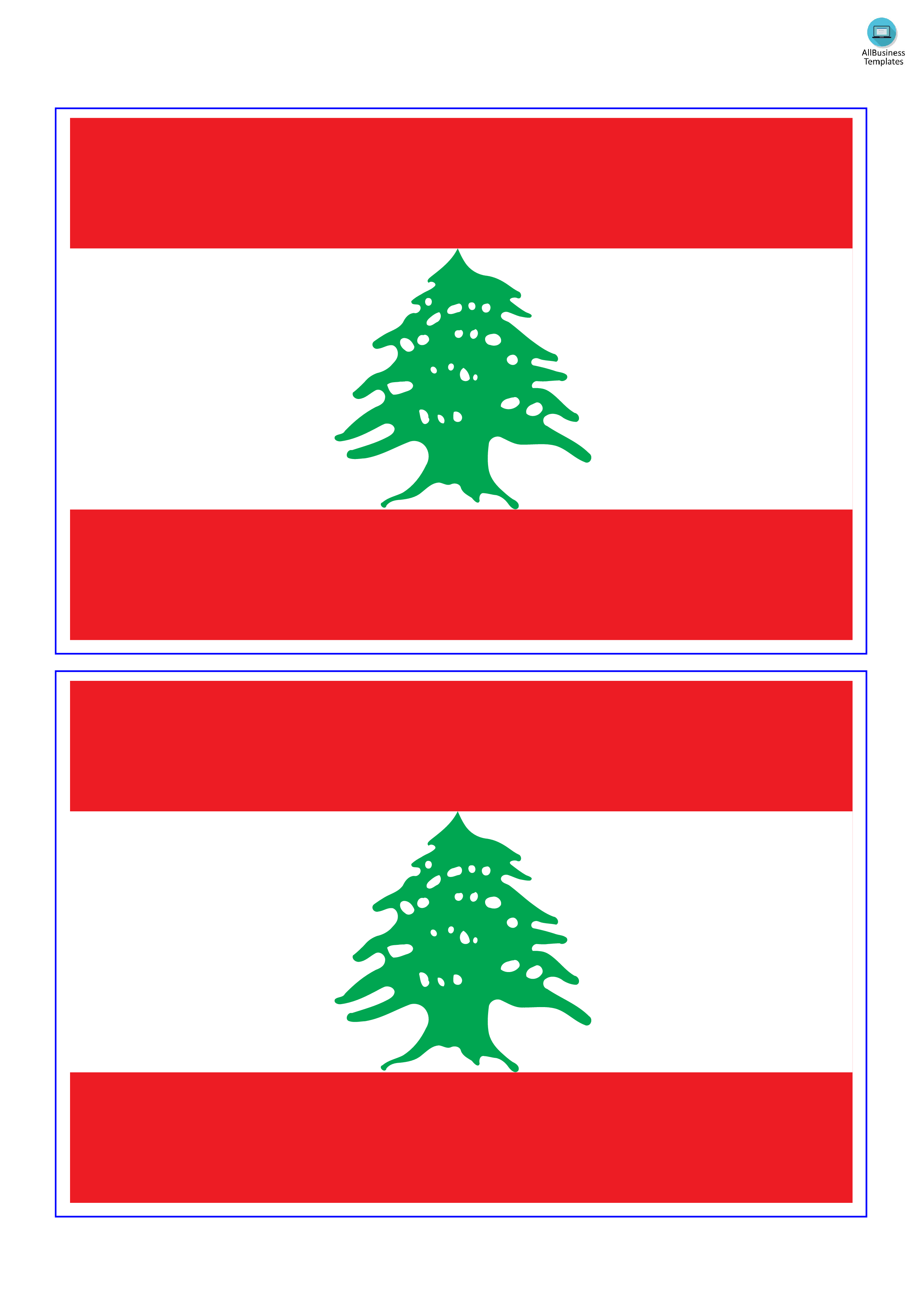 Lebanon Flag 模板