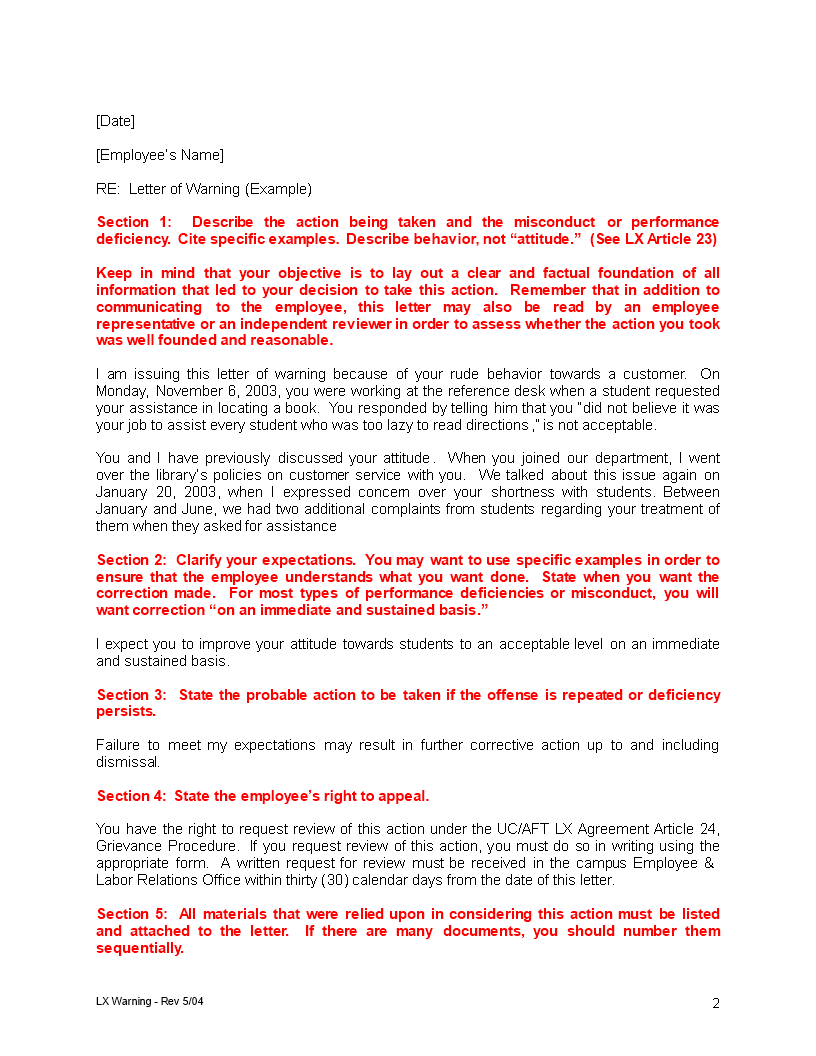 warning letter to business partner modèles