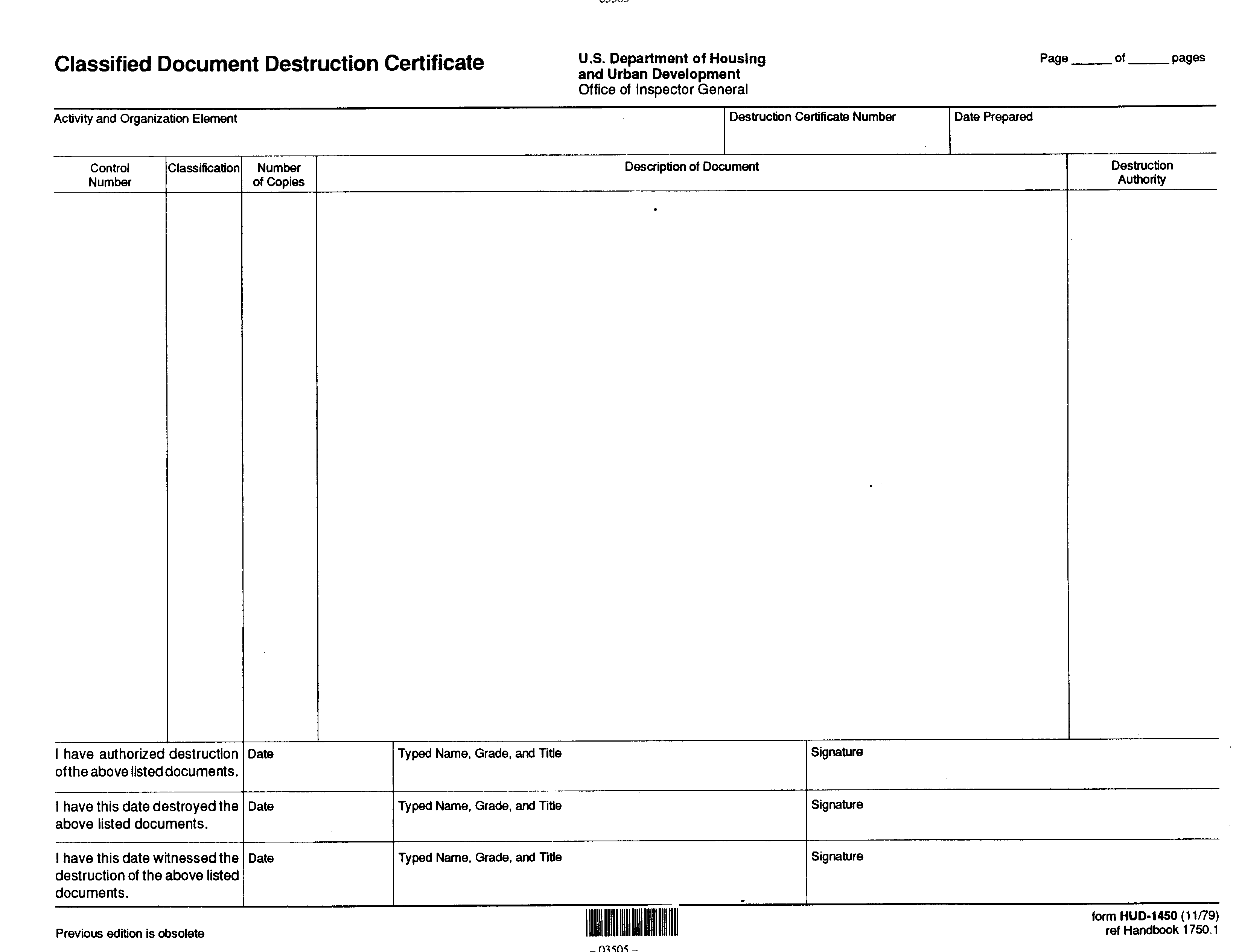 Certificate Of Document Destruction main image