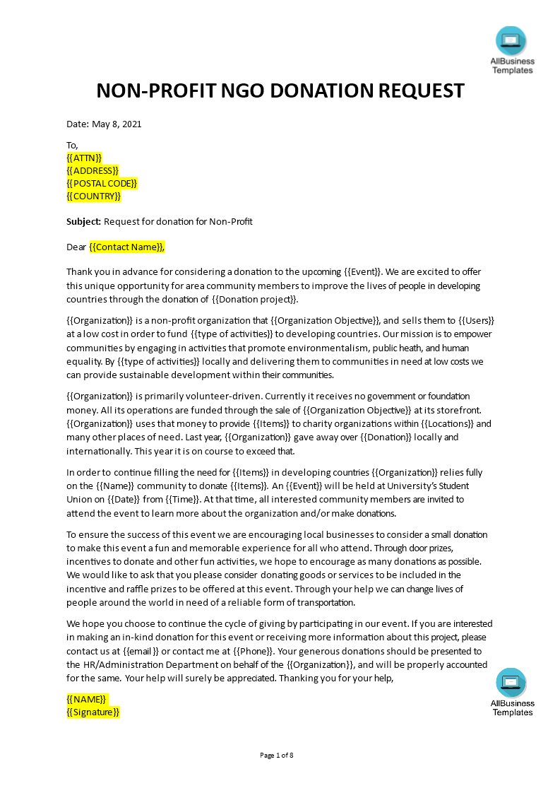 cover letter examples for nonprofit organizations