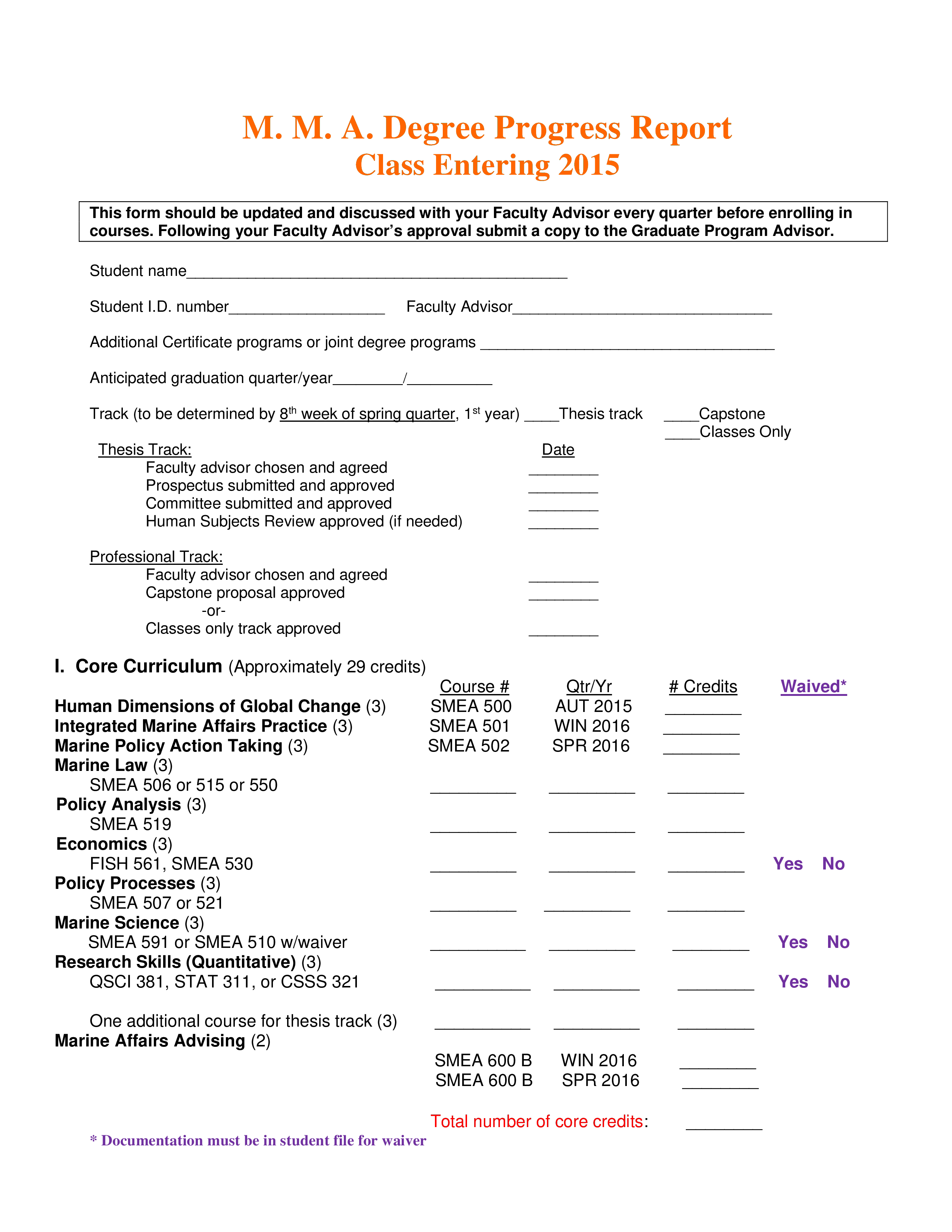 thesis progress report format