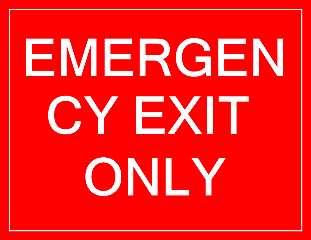 temporary emergency exit sign voorbeeld afbeelding 