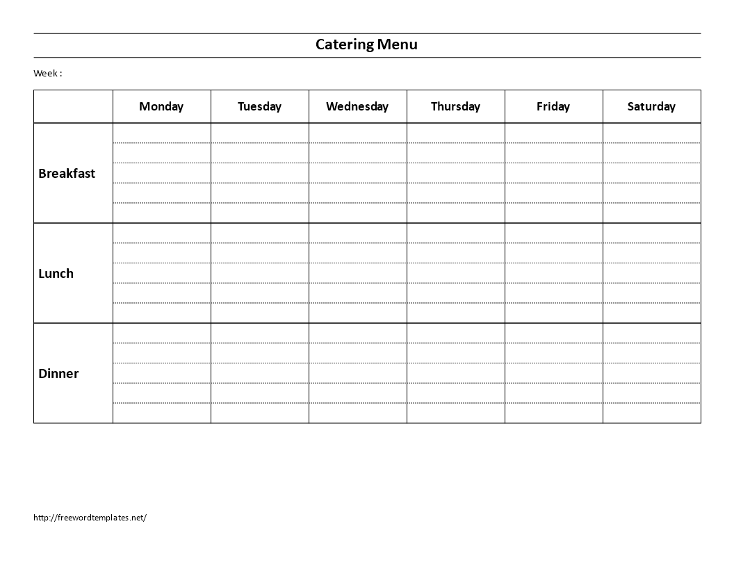 weekly catering menu template monday to saturday plantilla imagen principal