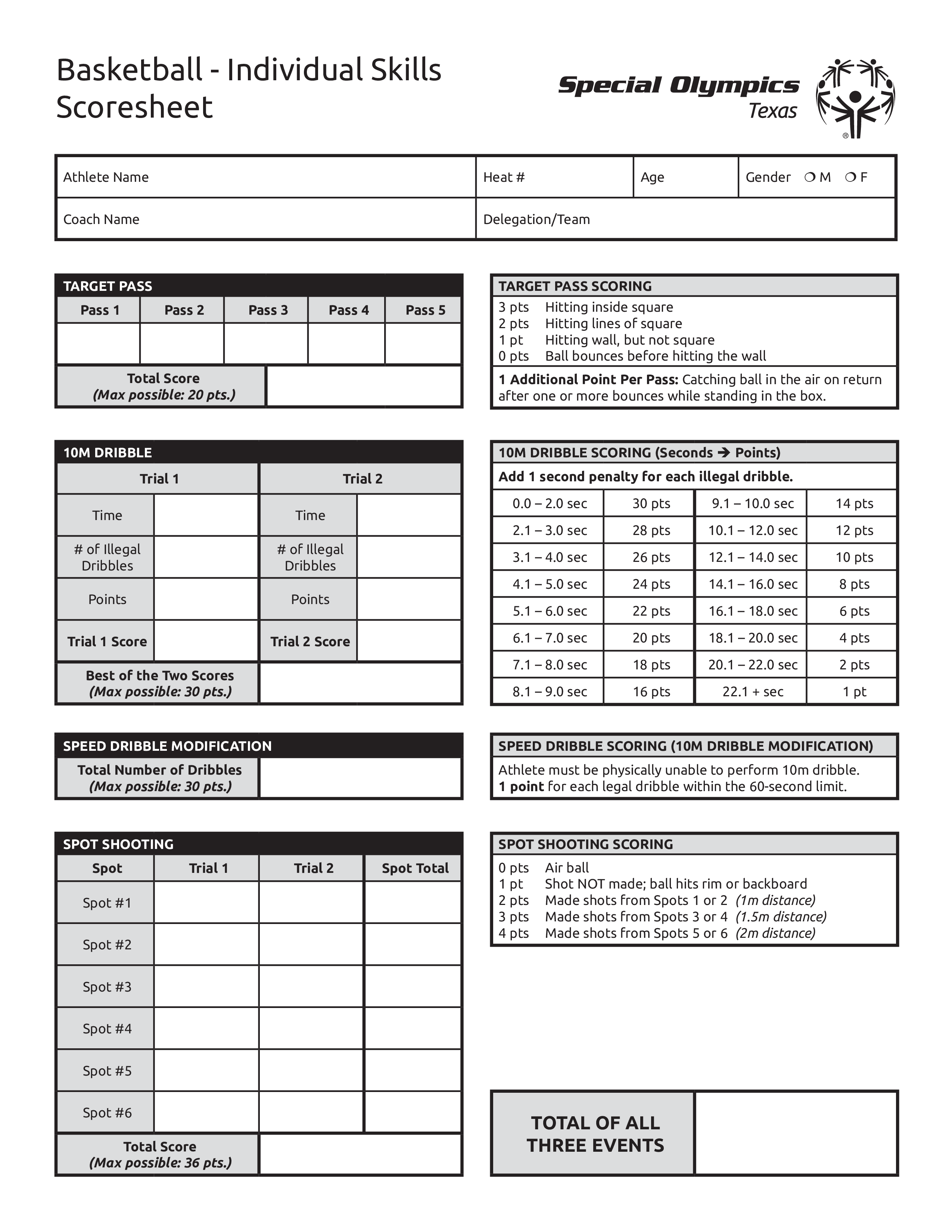 individual basketball score sheet sample Hauptschablonenbild