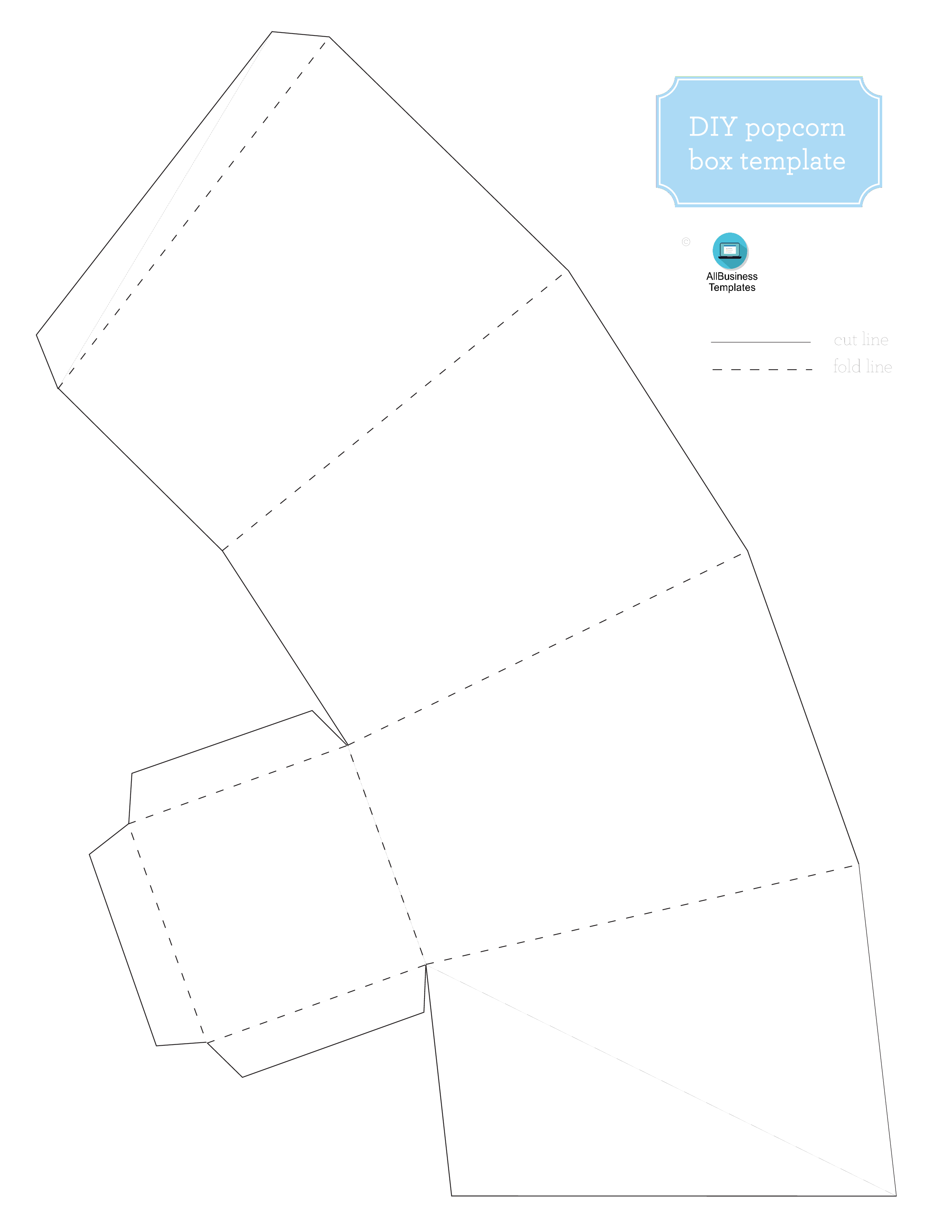 爆米花盒模板 pdf voorbeeld afbeelding 